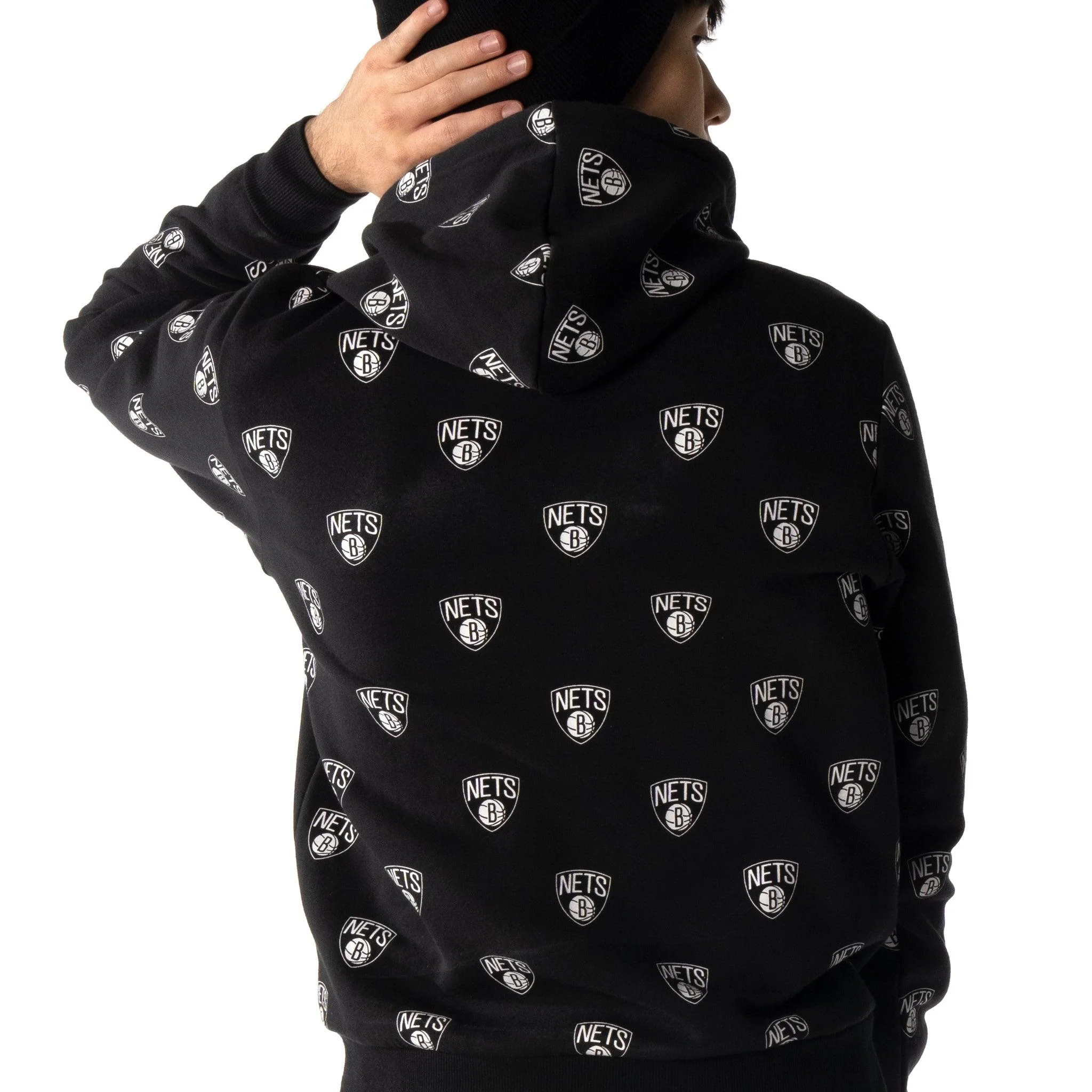 Brooklyn Nets Unisex All Over Logo Hoodie - Image 3