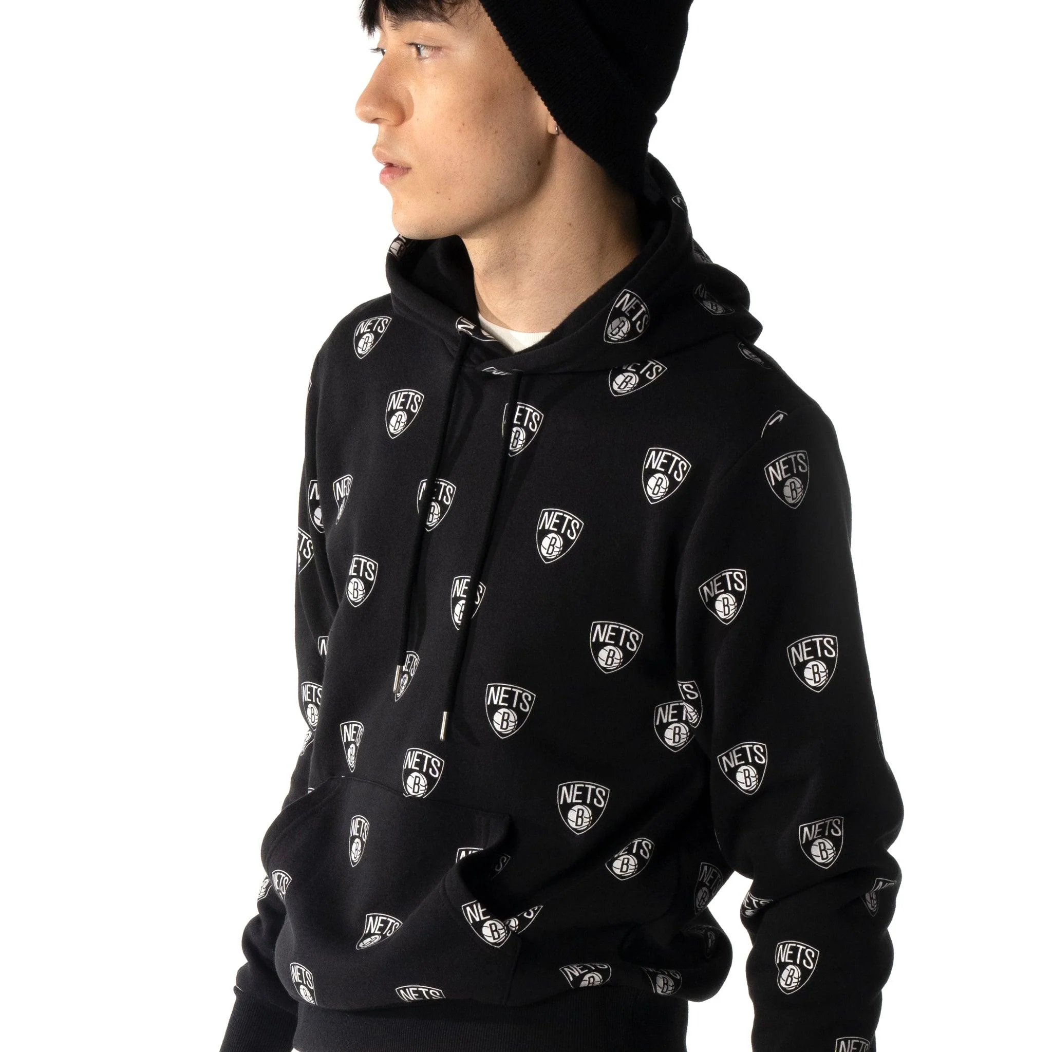 Brooklyn Nets Unisex All Over Logo Hoodie - Image 4