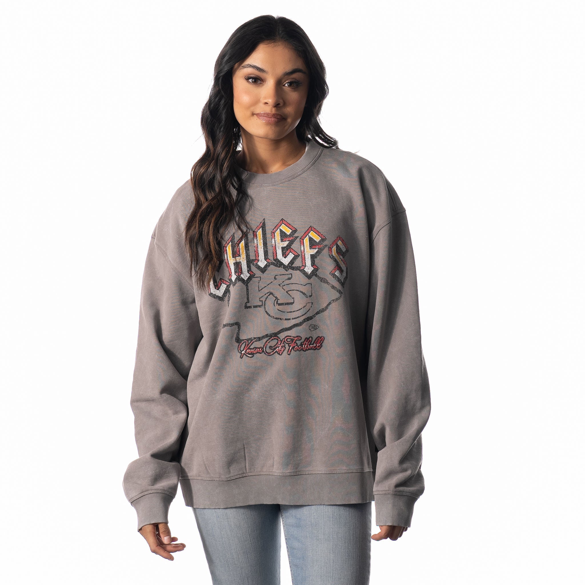 Kansas City Chiefs Graphic Crew Fleece - Grey - Image 3