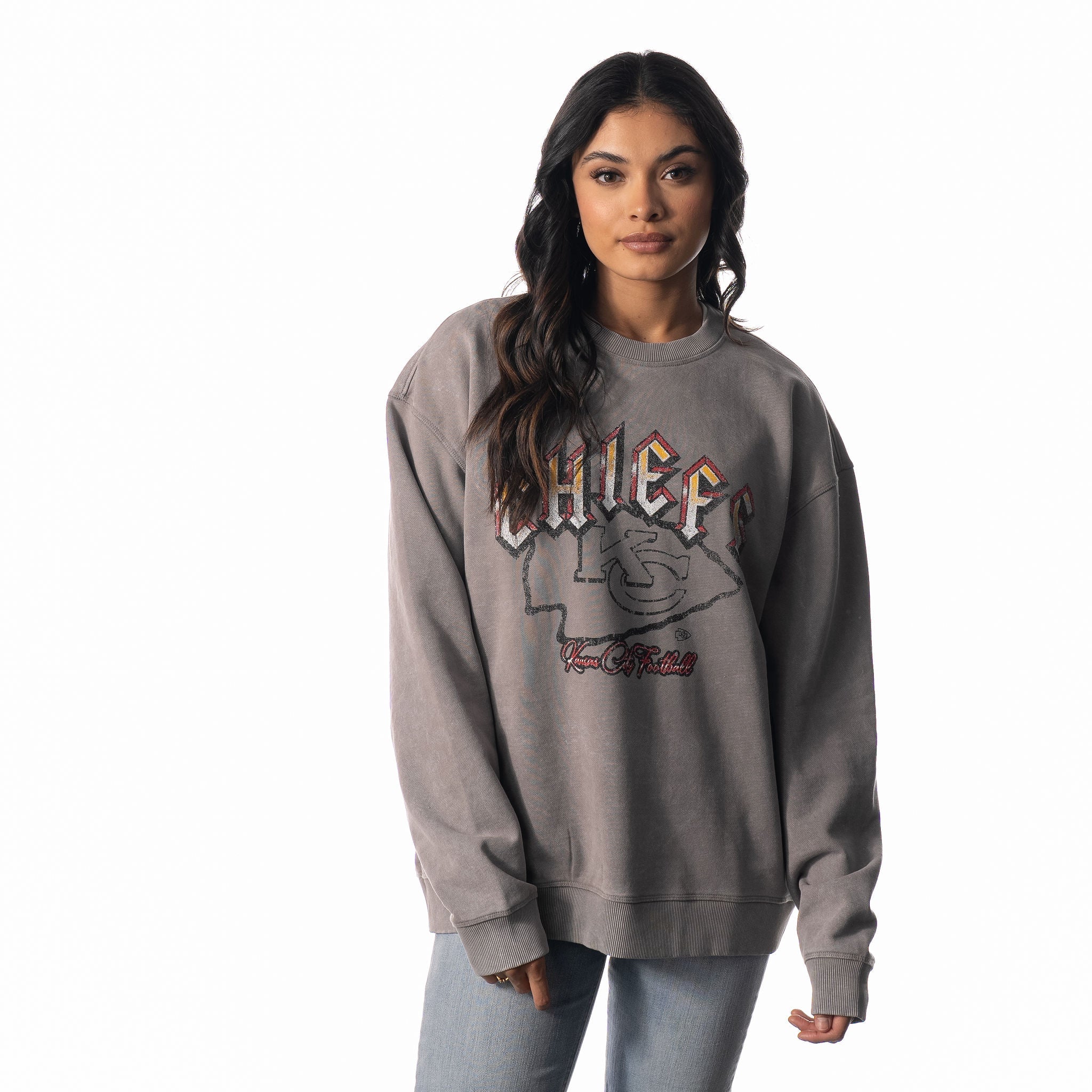 Kansas City Chiefs Graphic Crew Fleece - Grey - Image 4