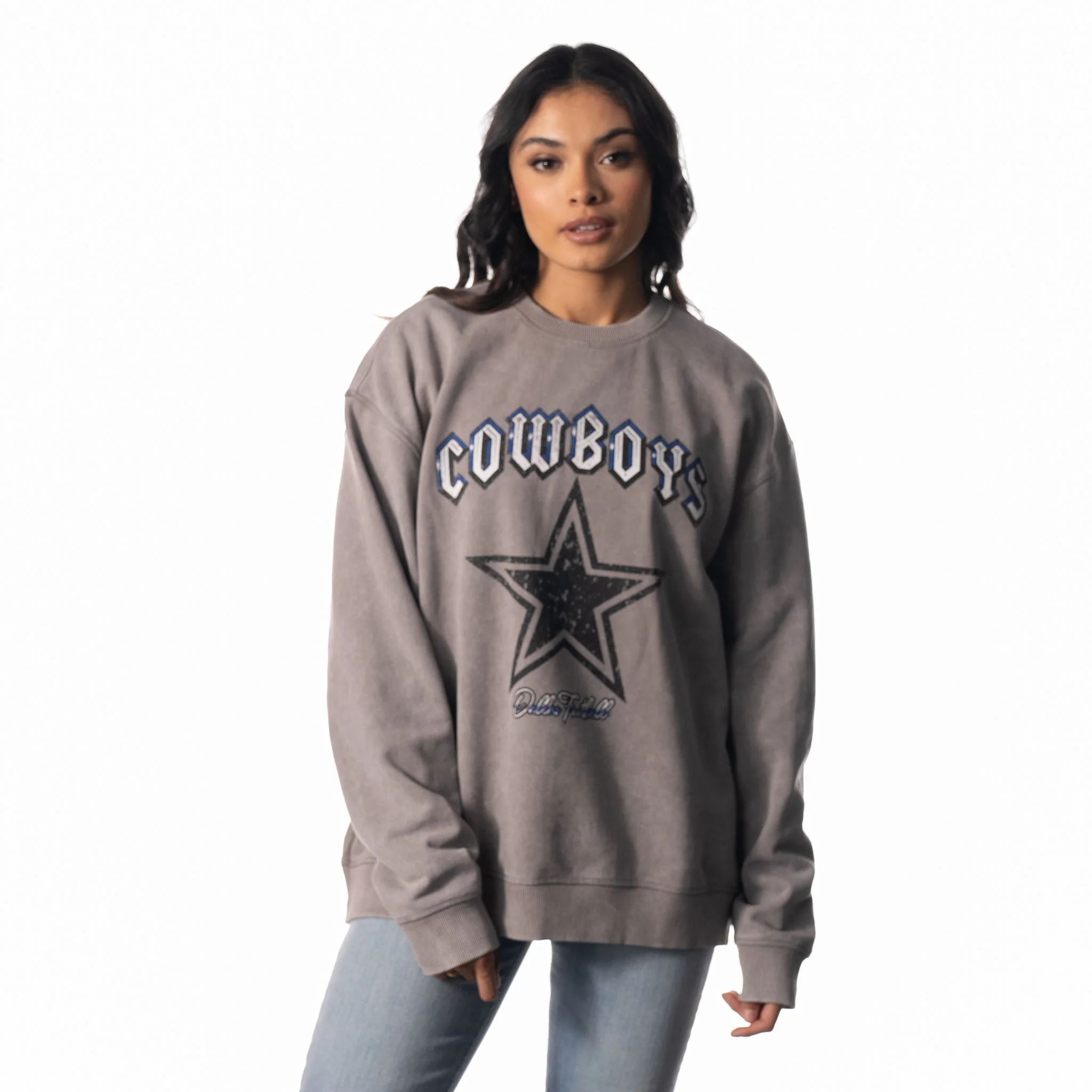 Dallas Cowboys Graphic Crew Fleece - Grey - Image 3