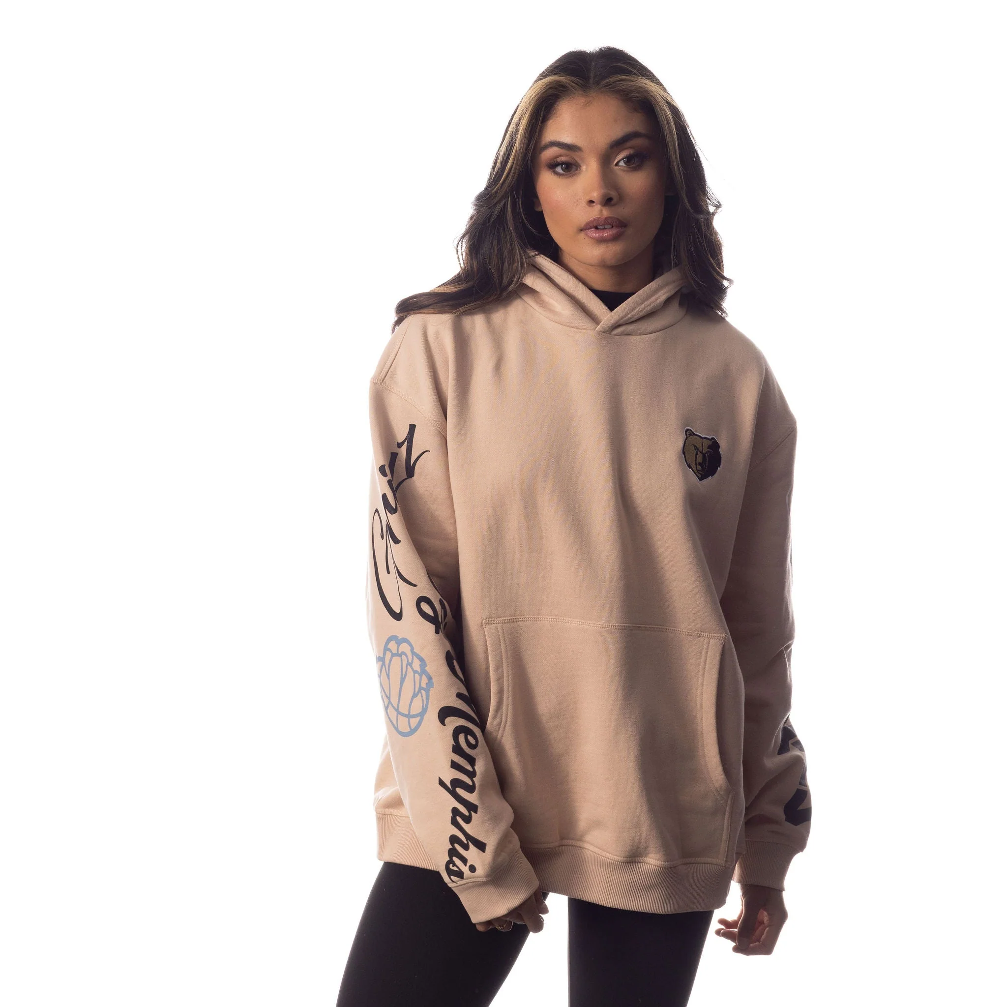 Memphis Grizzlies Unisex Heavy Block Graphic Hoodie - Cream - Image 3