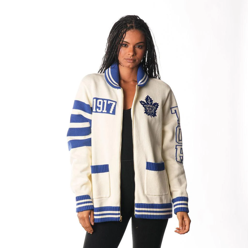 Toronto Maple Leafs Jacquard Sweater - Cream - Image 3