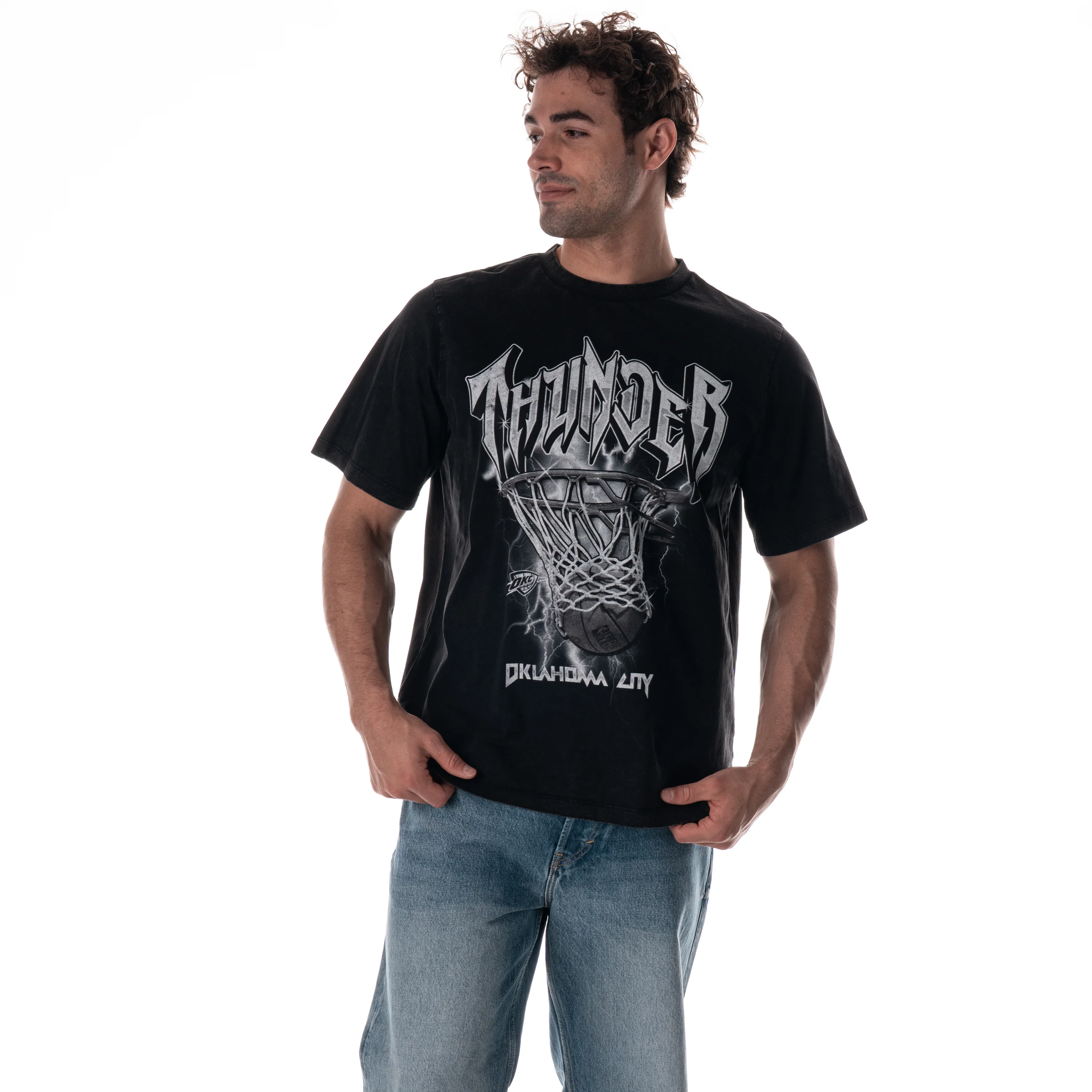 Oklahoma City Thunder Unisex Tonal Band Tee - Black - Image 3