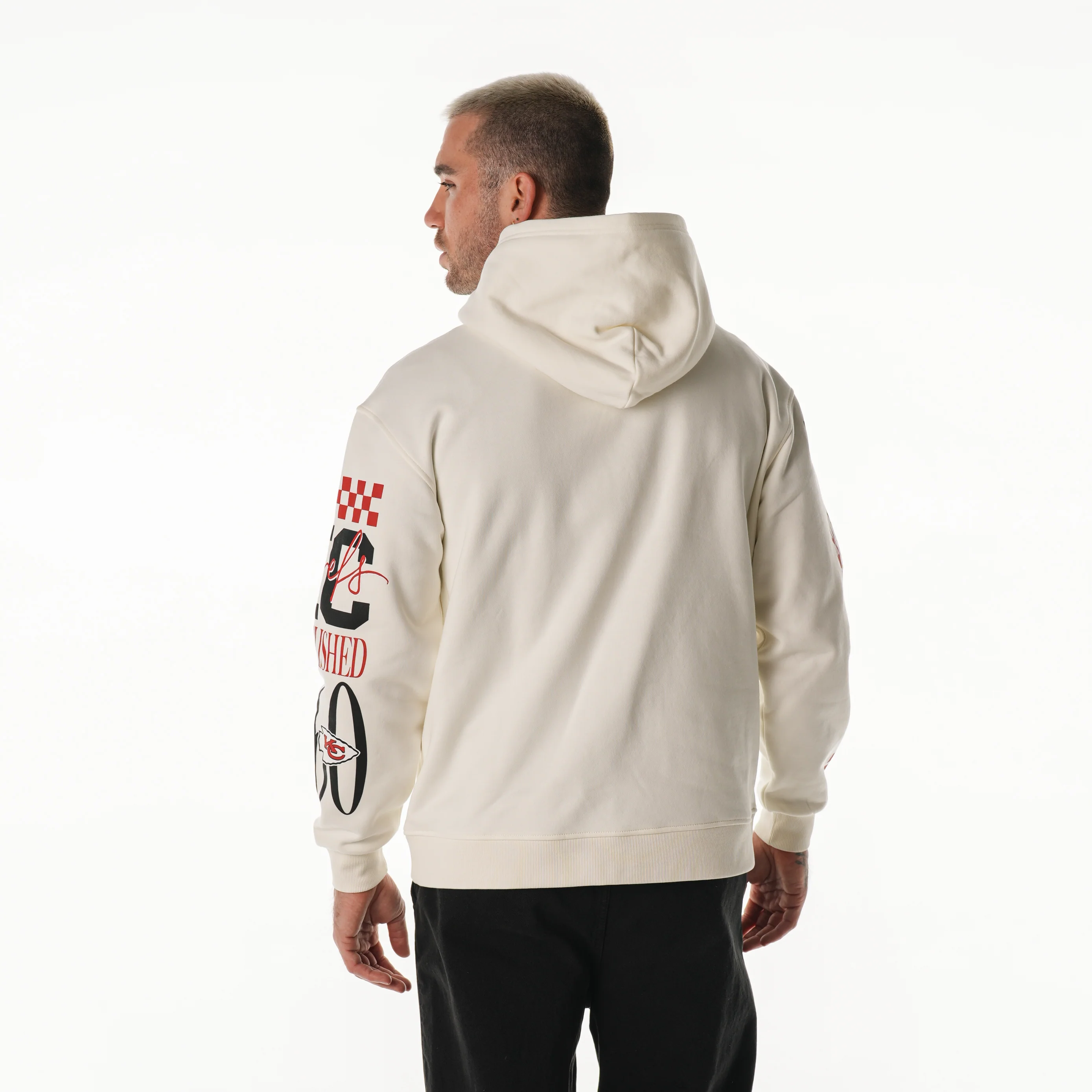 Kansas City Chiefs Unisex All Over Hoodie – Vintage White - Image 5