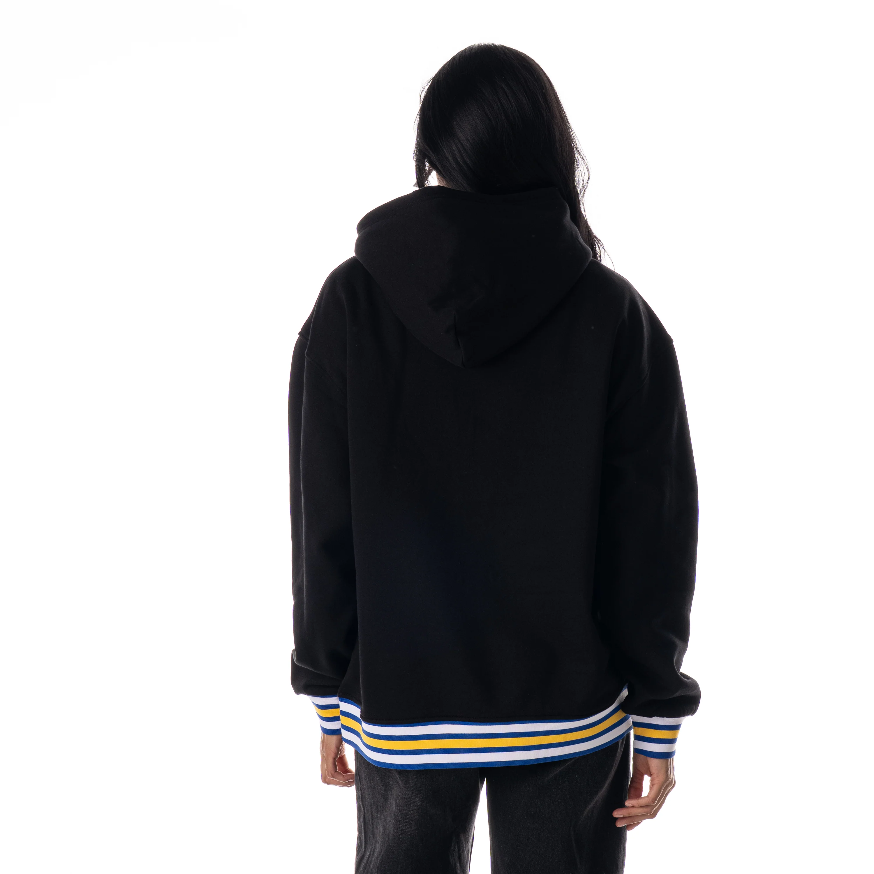 Golden State Warriors Unisex Hoodie W/Contrast Rib - Black - Image 4