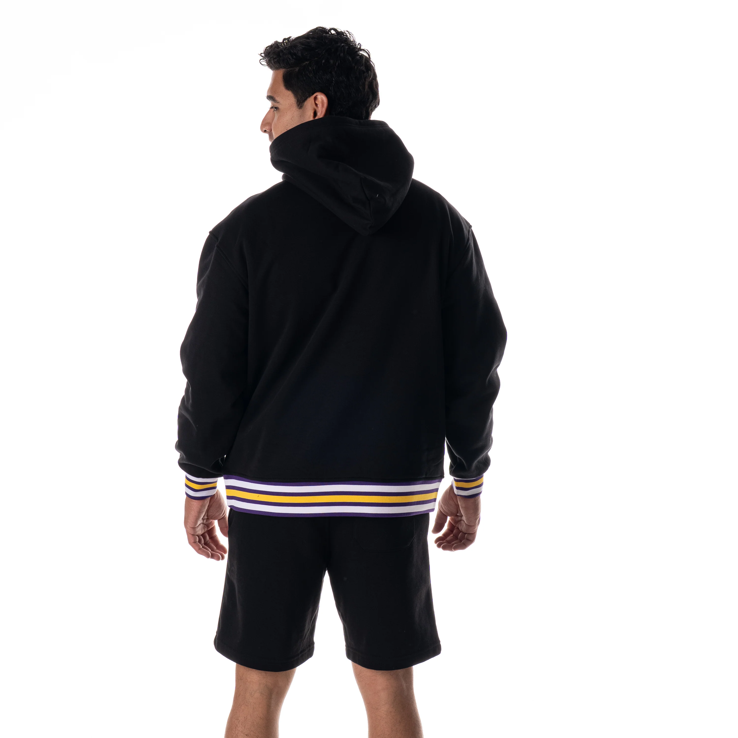 Los Angeles Lakers Unisex Hoodie W/Contrast Rib - Black - Image 2