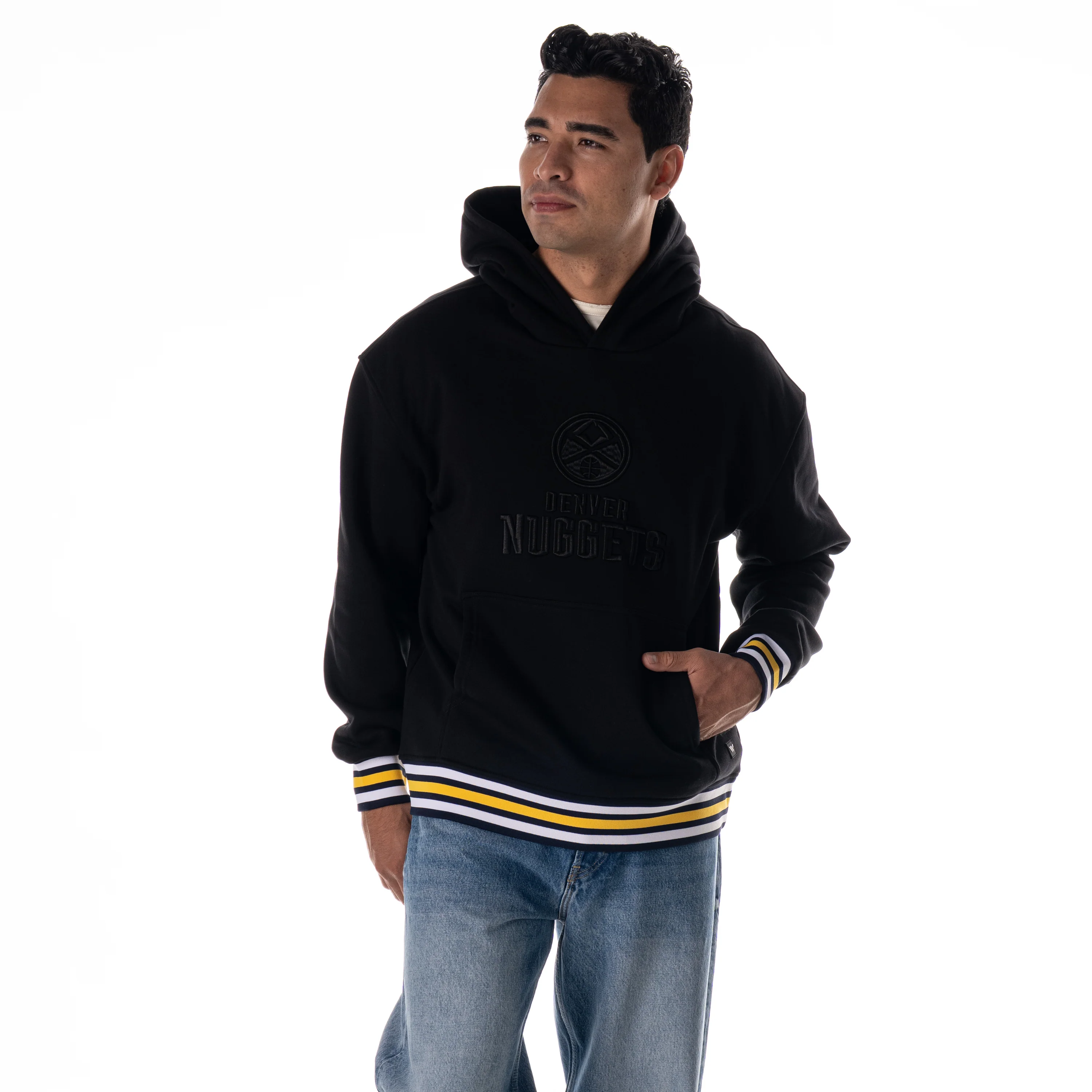 Denver Nuggets Unisex Hoodie W/Contrast Rib - Black - Image 4