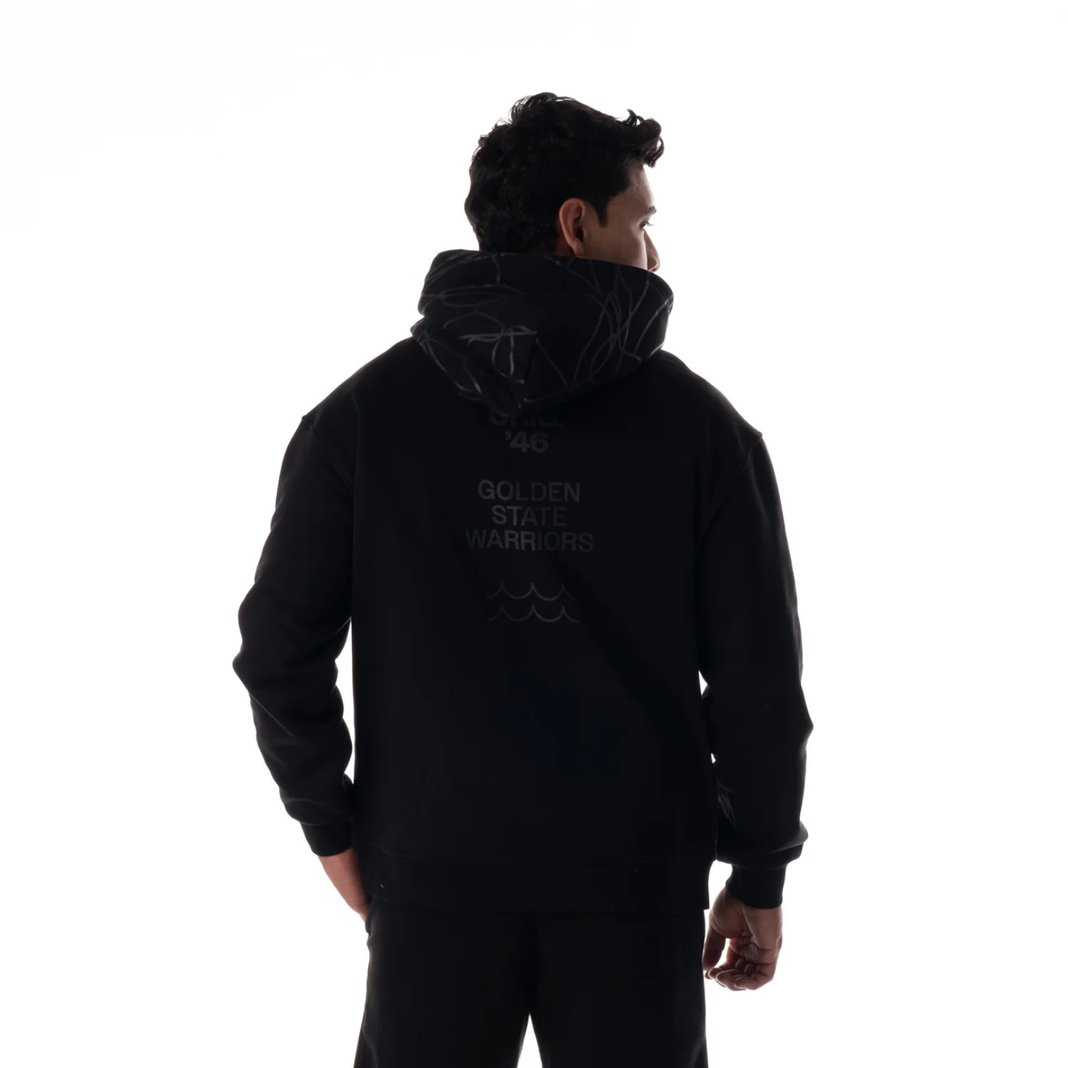 Golden State Warriors Unisex Tonal Fleece Hoodie - Black - Image 3