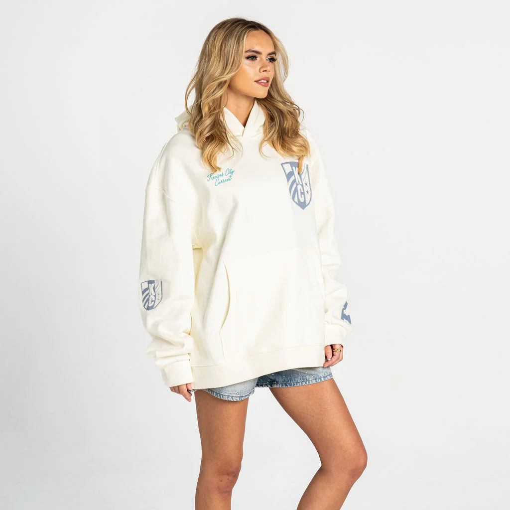 Kansas City Current Denim Patched Hoodie - White - Image 4