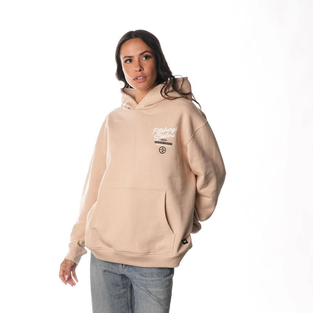 Pittsburgh Steelers Unisex Fleece Hoodie - Cream - Image 3
