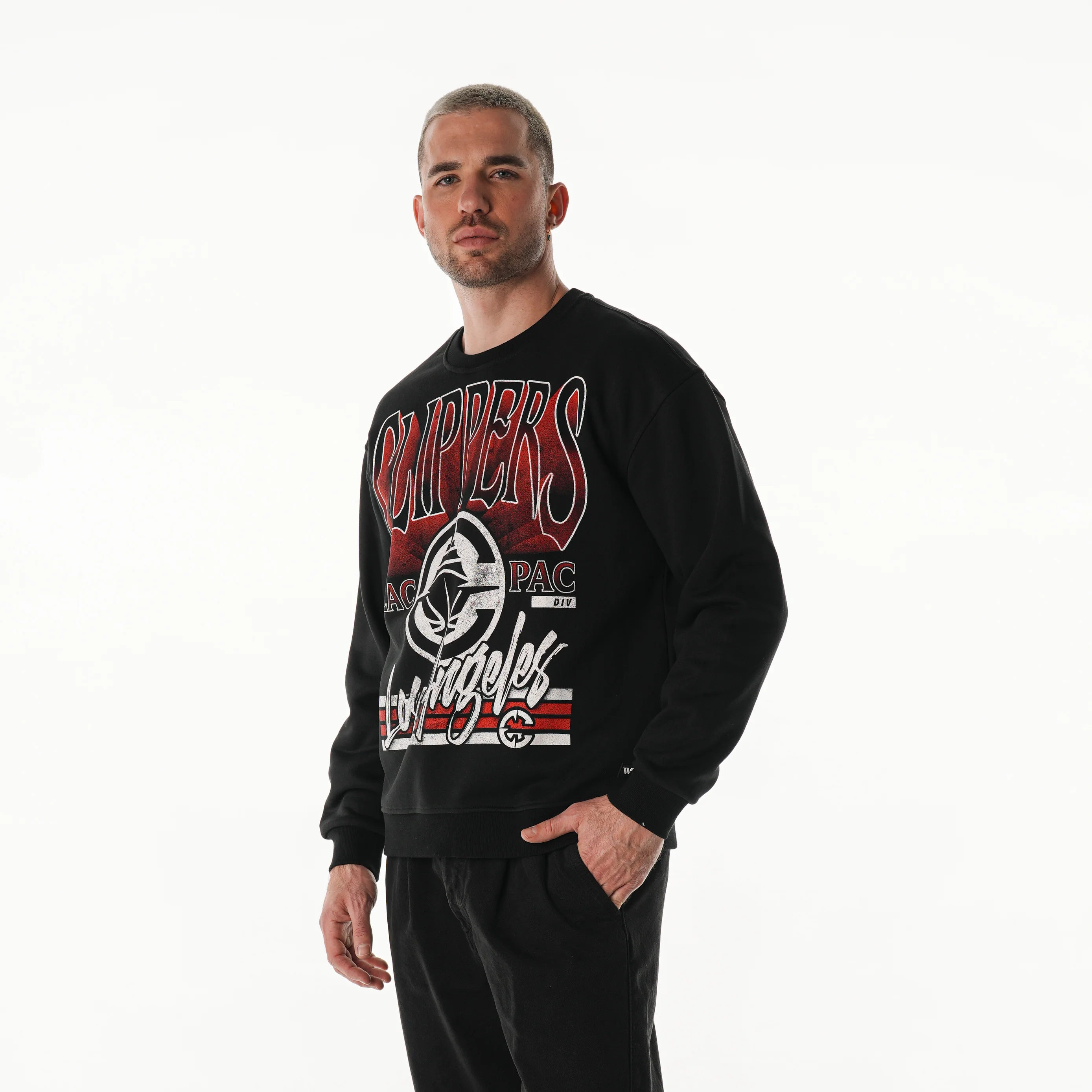 Los Angeles Clippers Unisex Crew Fleece - Black - Image 3