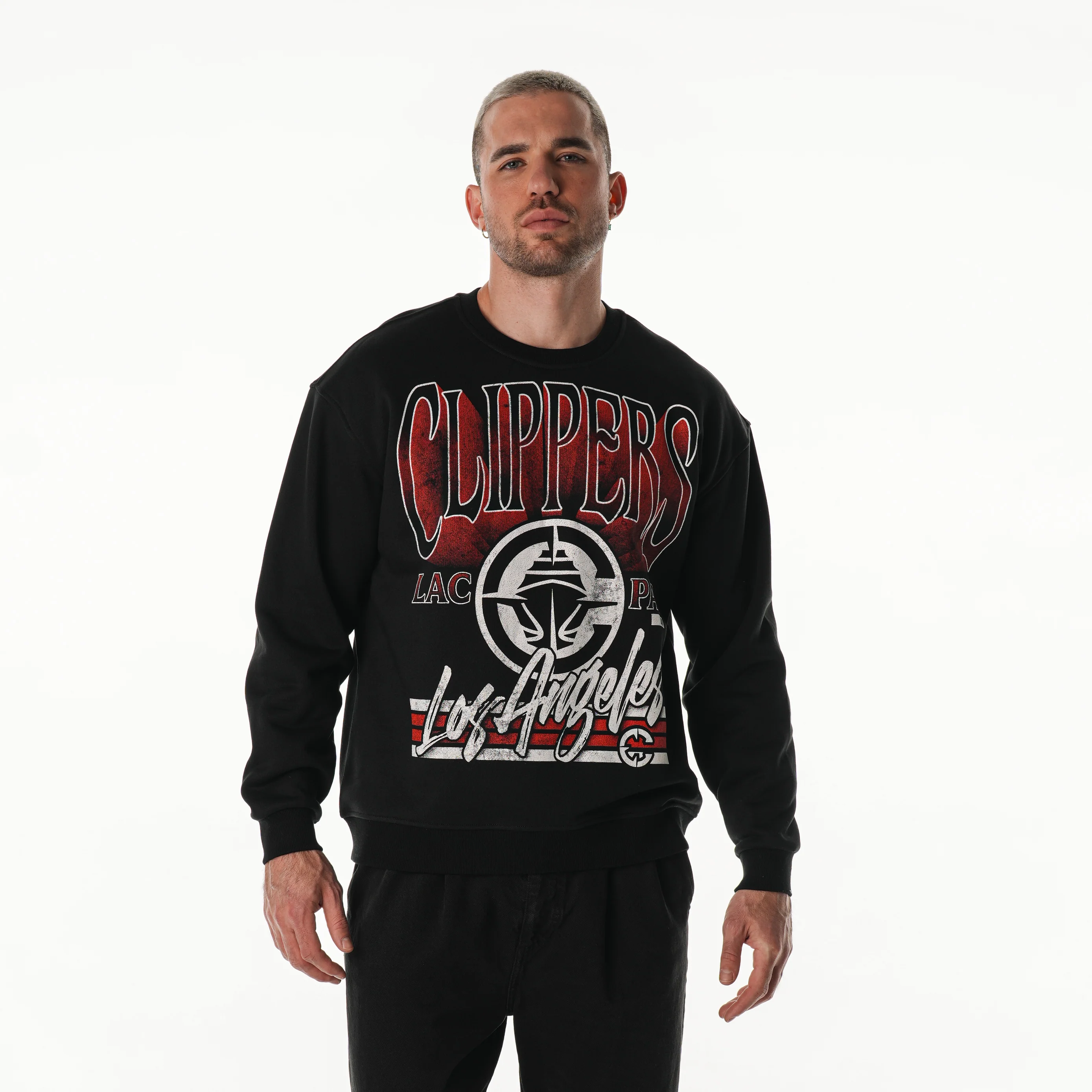 Los Angeles Clippers Unisex Crew Fleece - Black - Image 4