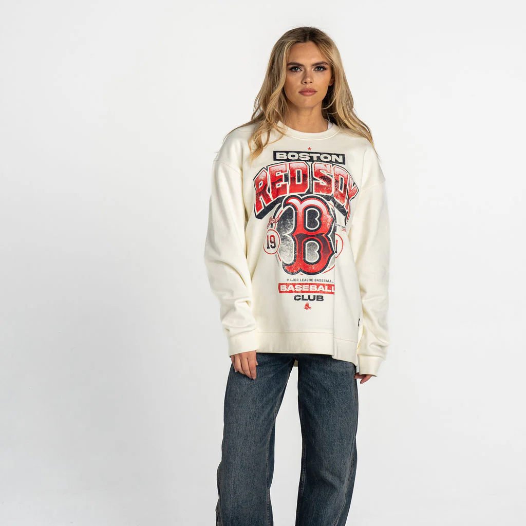 Boston Red Sox Oversized Graphic Crewneck - Vintage White - Image 3