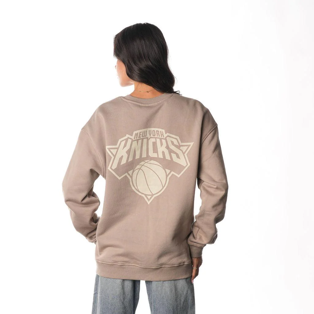 NY Knicks Crew Fleece - Warm Grey - Image 4