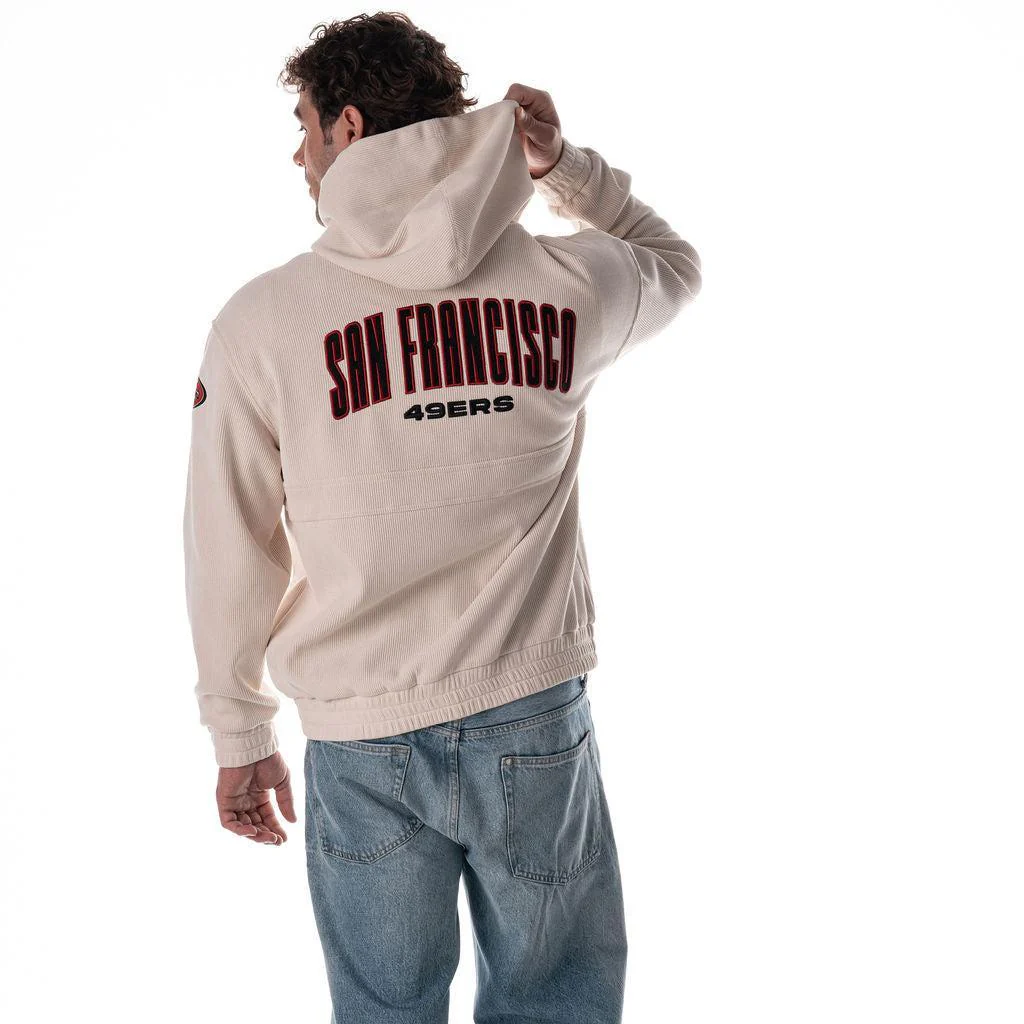 San Francisco 49ers Unisex Corduroy Hoodie - Cream - Image 3