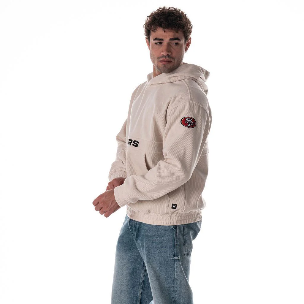 San Francisco 49ers Unisex Corduroy Hoodie - Cream - Image 4