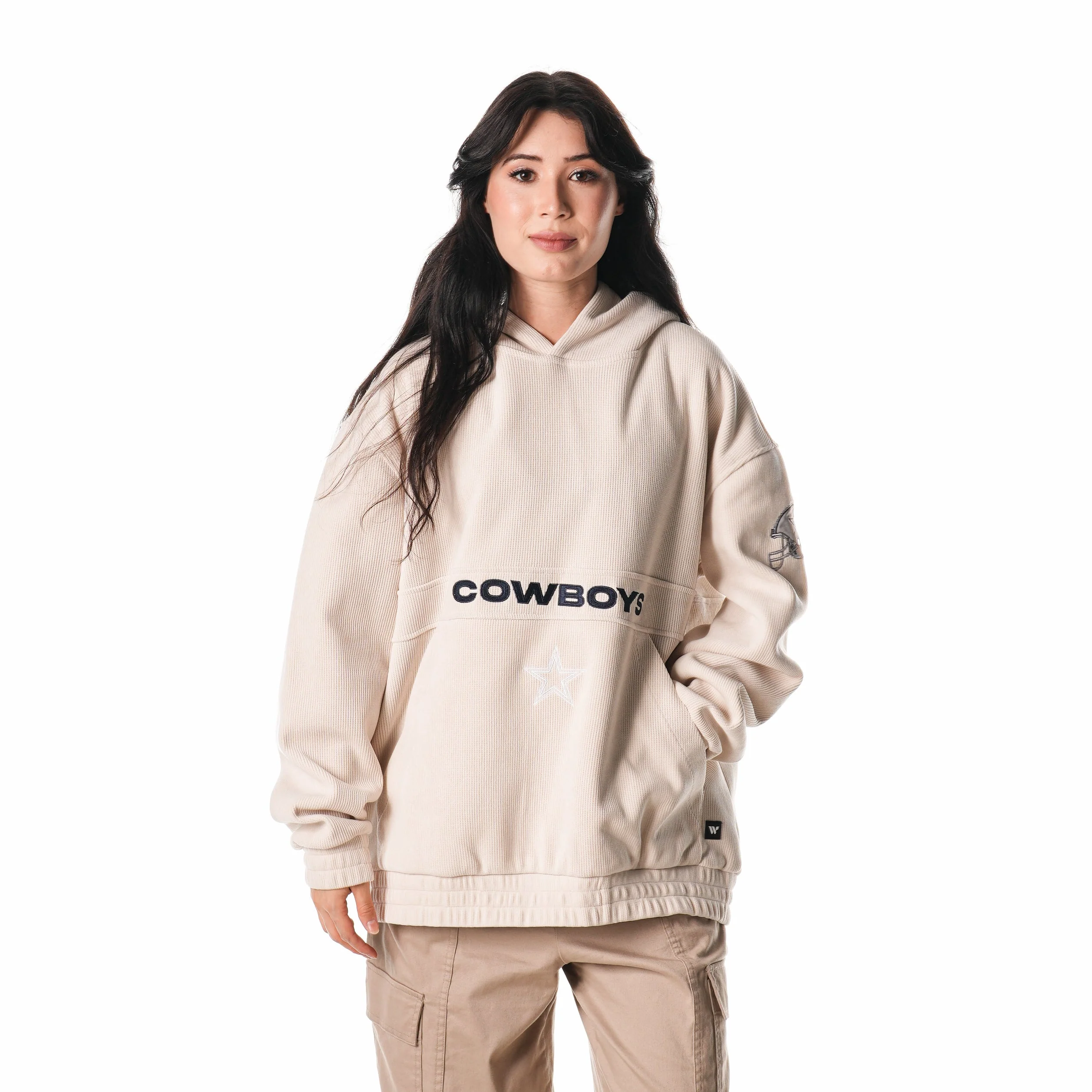 Dallas Cowboys Corduroy Hoodie - Cream - Image 3