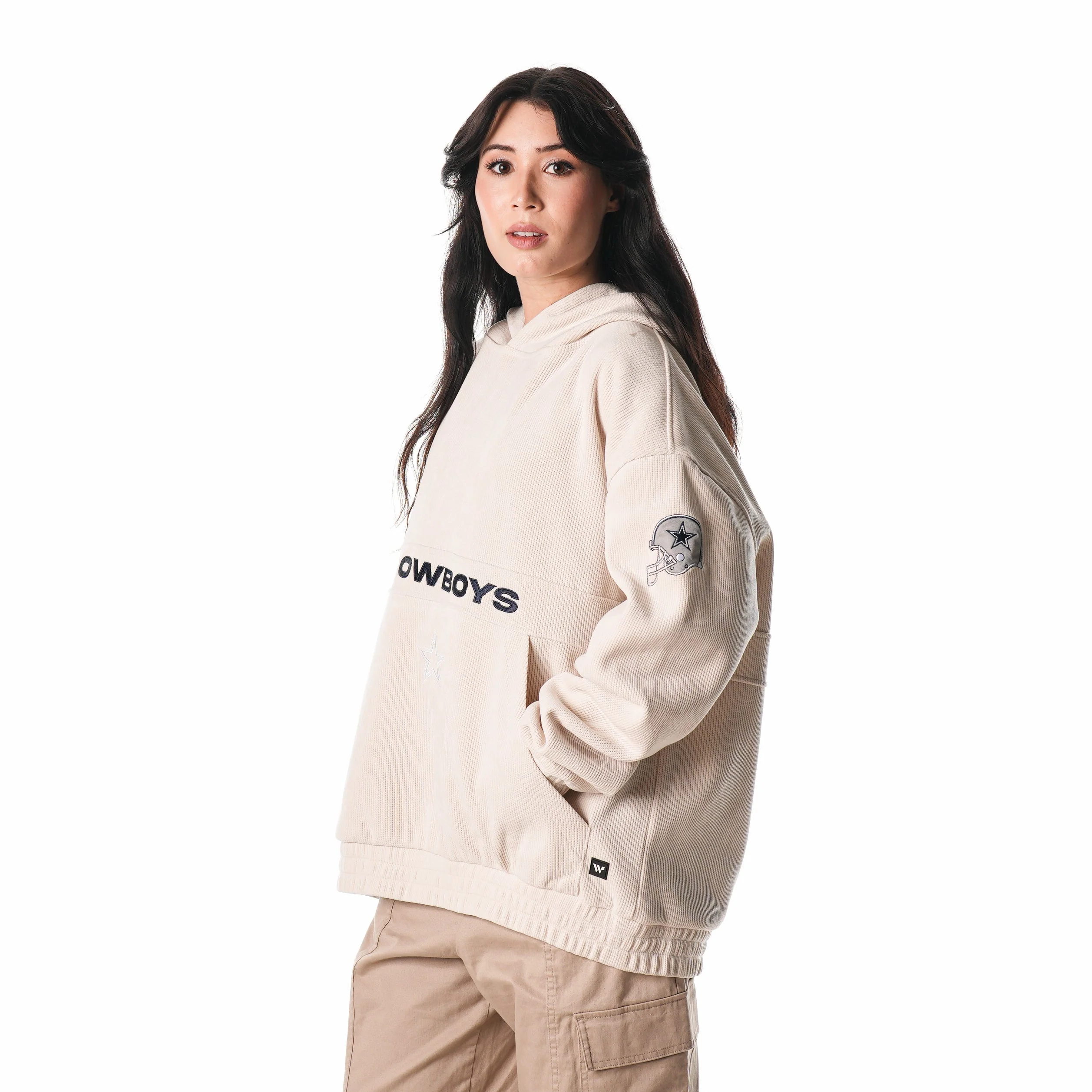 Dallas Cowboys Corduroy Hoodie - Cream - Image 4