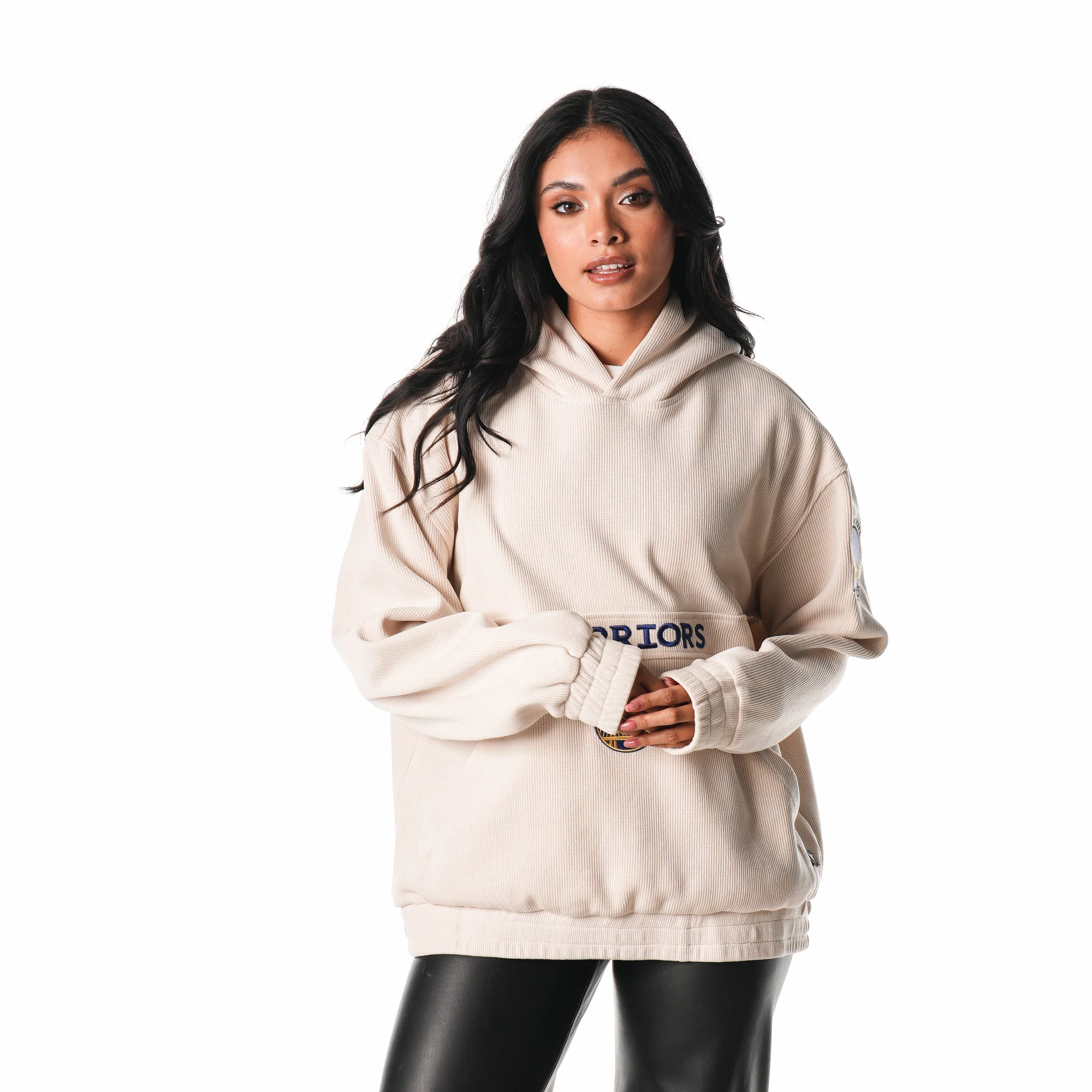 Golden State Warriors Unisex Corduroy Hoodie - Cream - Image 6