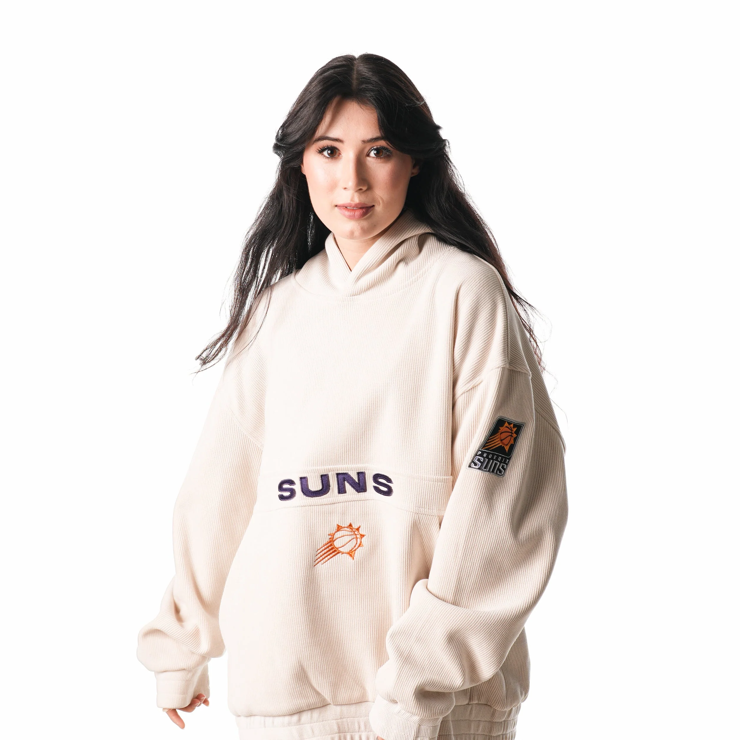 Phoenix Suns Cream Unisex Corduroy Hoodie - Image 6