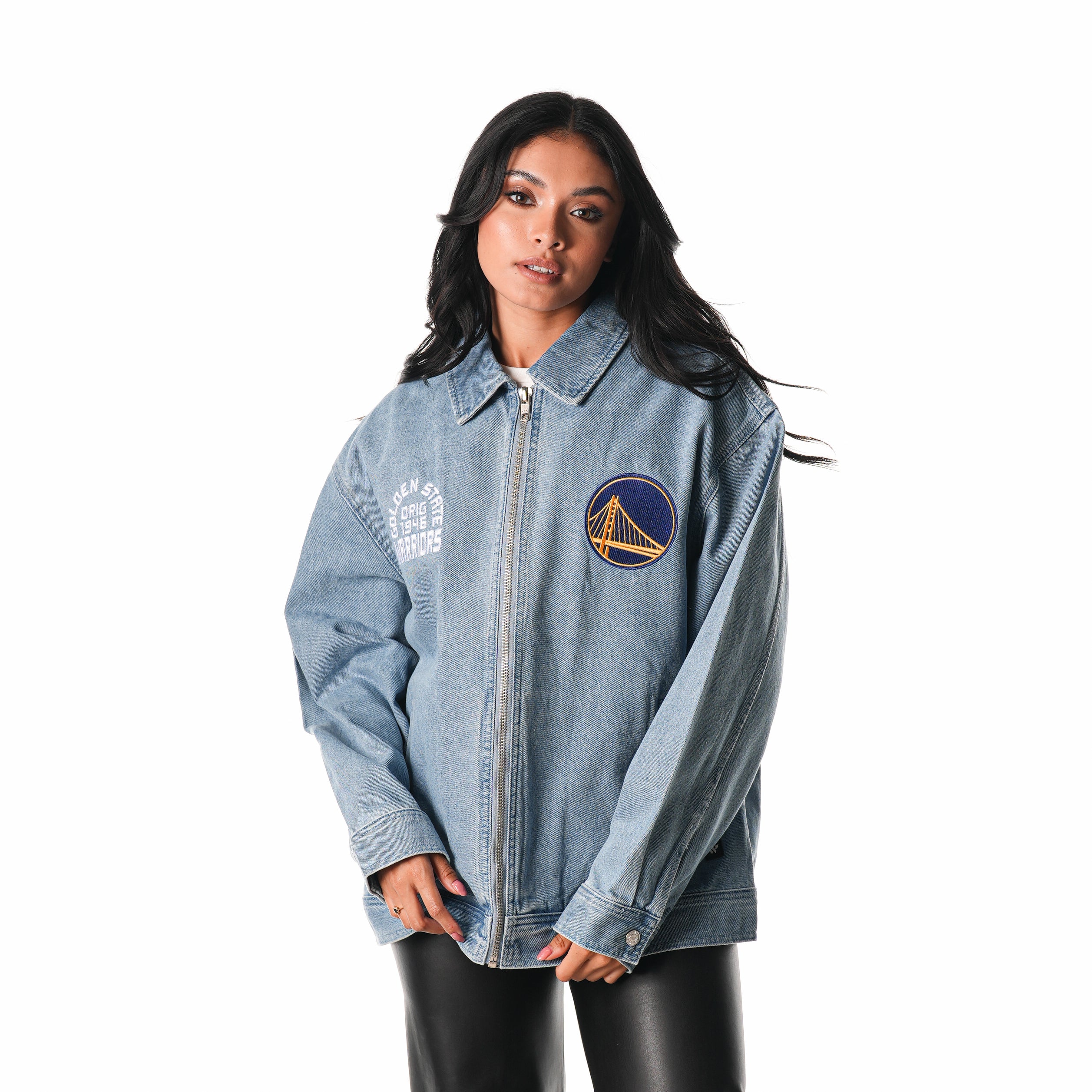 Golden State Warriors Unisex Denim Coach's Jacket - Image 3