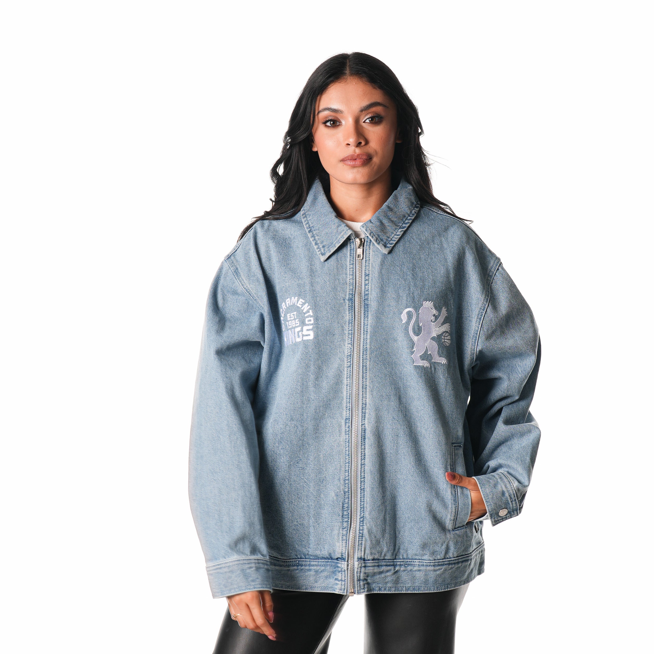 Sacramento Kings Unisex Denim Coaches Jacket - Denim - Image 3