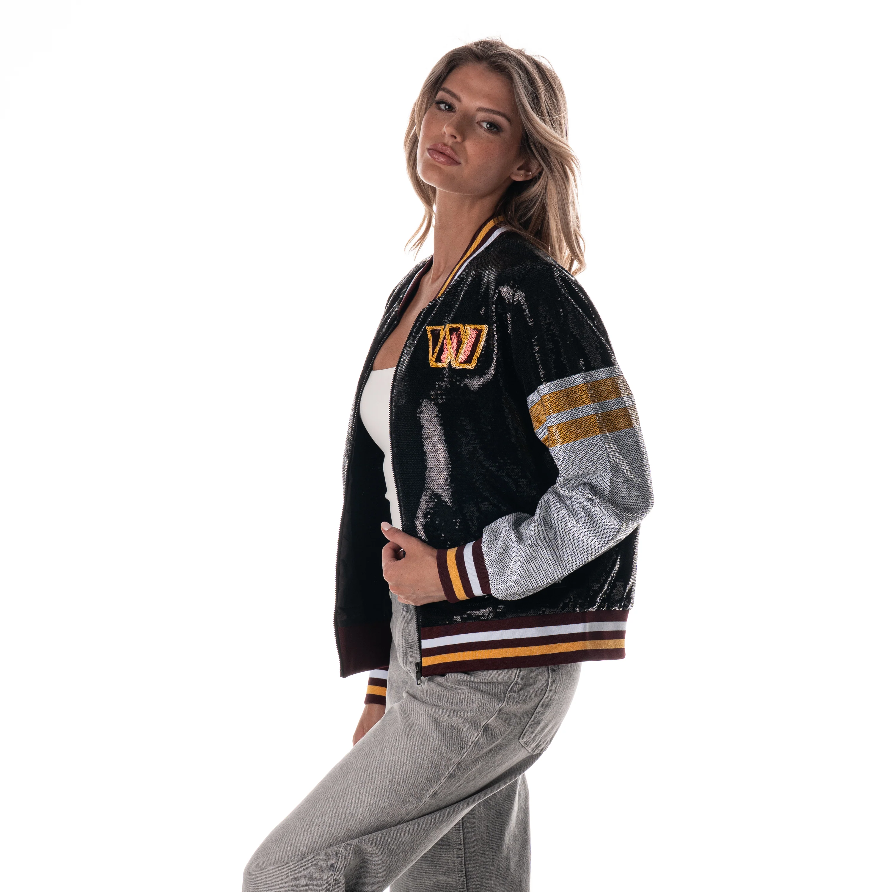Washington Commanders Women's Sequin Jacket - Black - Image 3