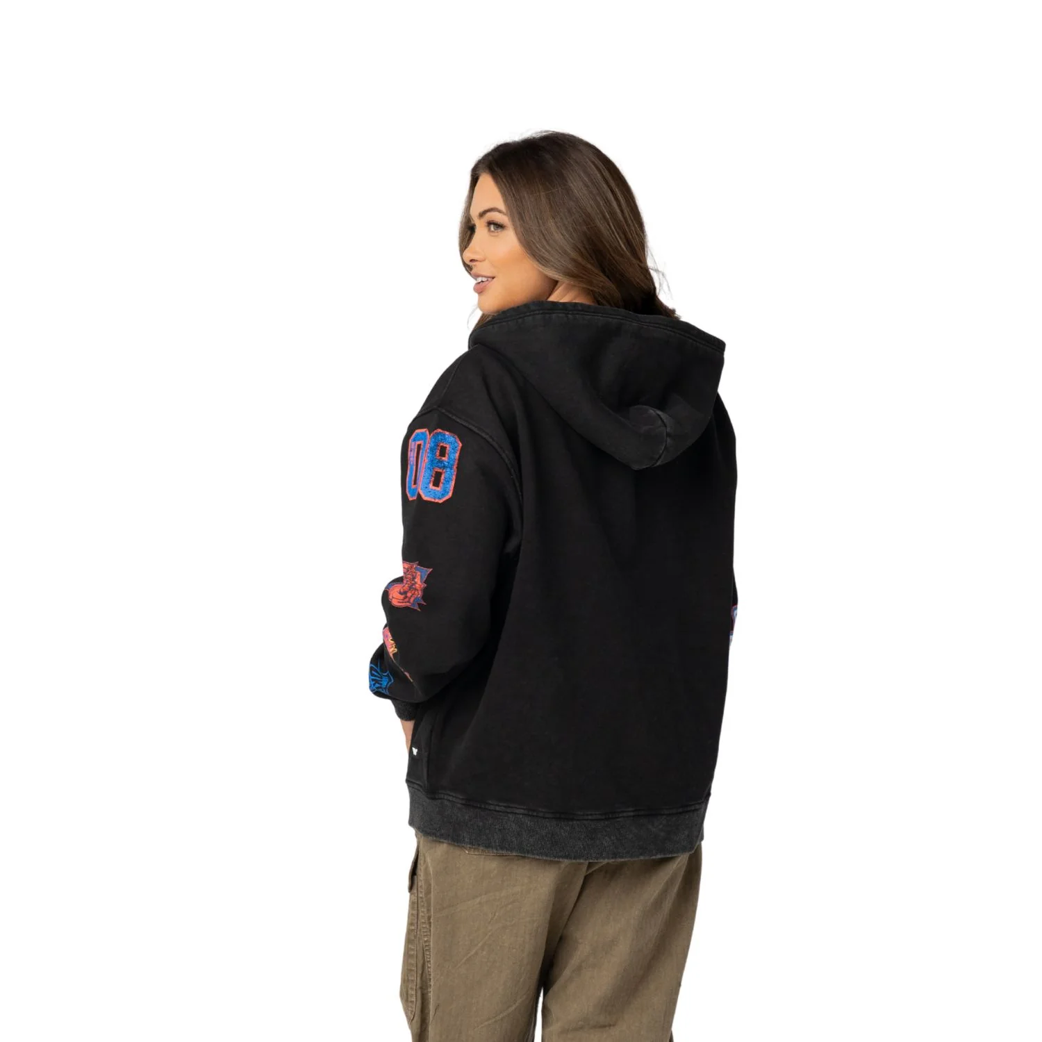 Oklahoma City Thunder Unisex Logo Sleeve Full Zip Hoodie - Black - Image 3