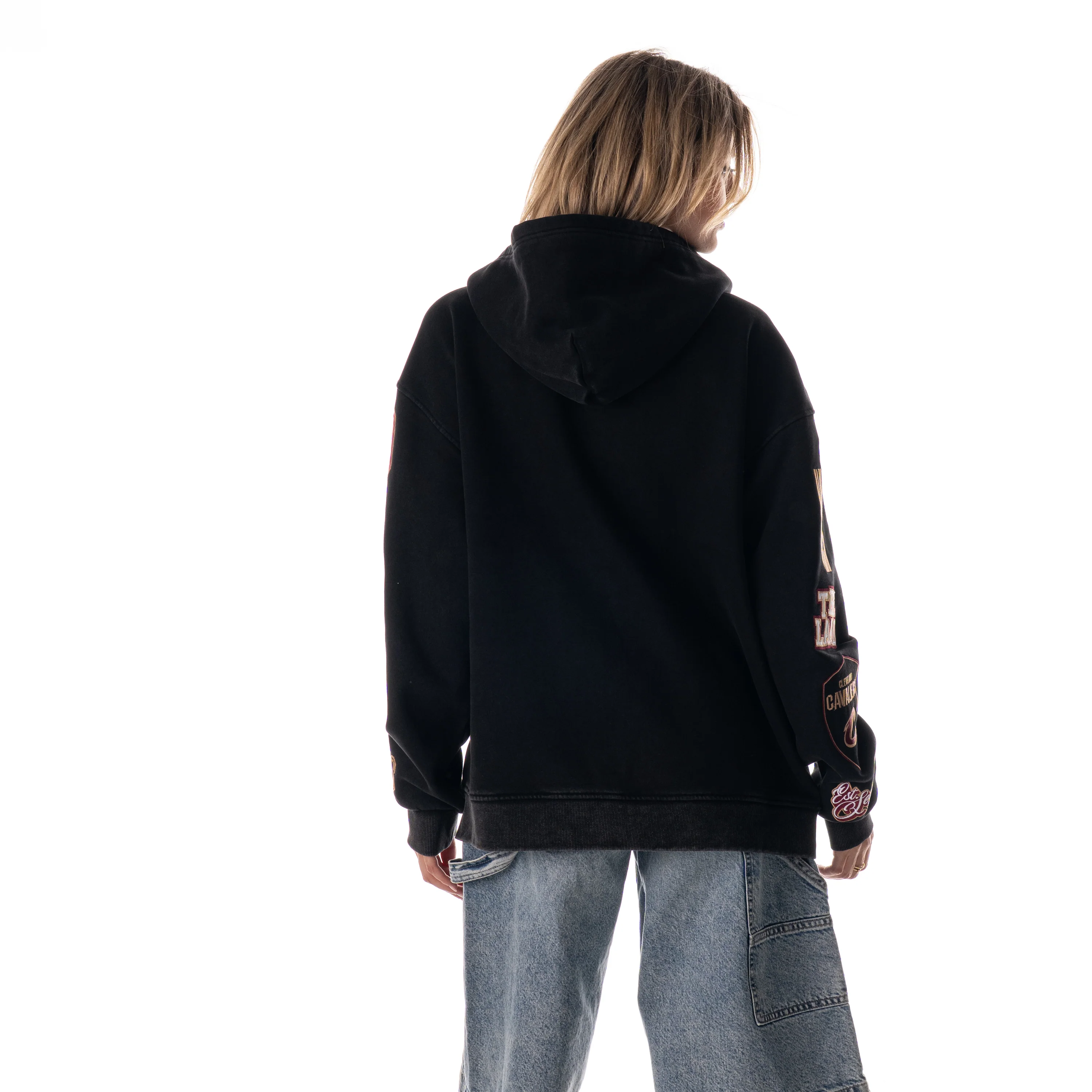 Cleveland Cavs Unisex Old & New Logo Full Zip Hoodie - Black - Image 3