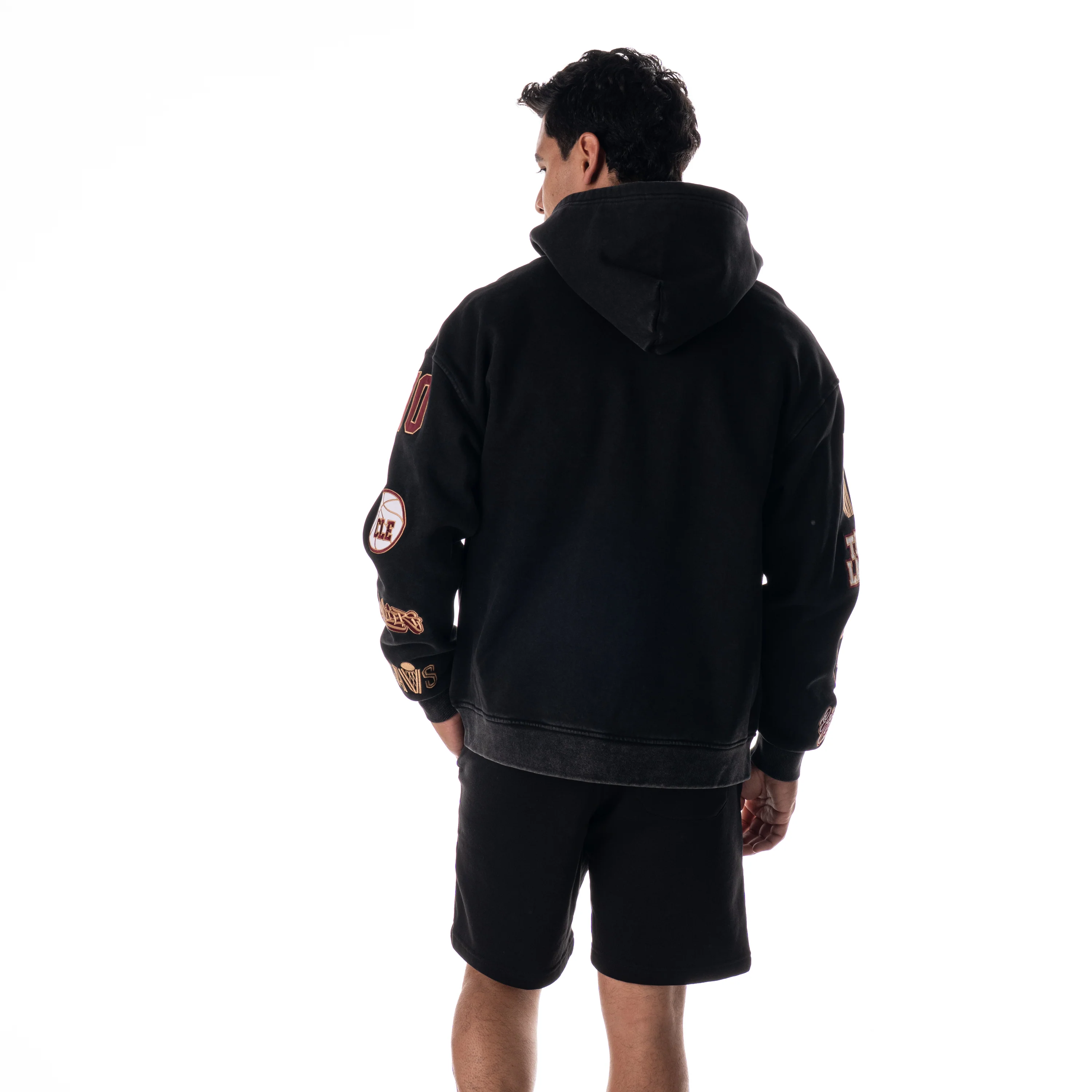Cleveland Cavs Unisex Old & New Logo Full Zip Hoodie - Black - Image 4