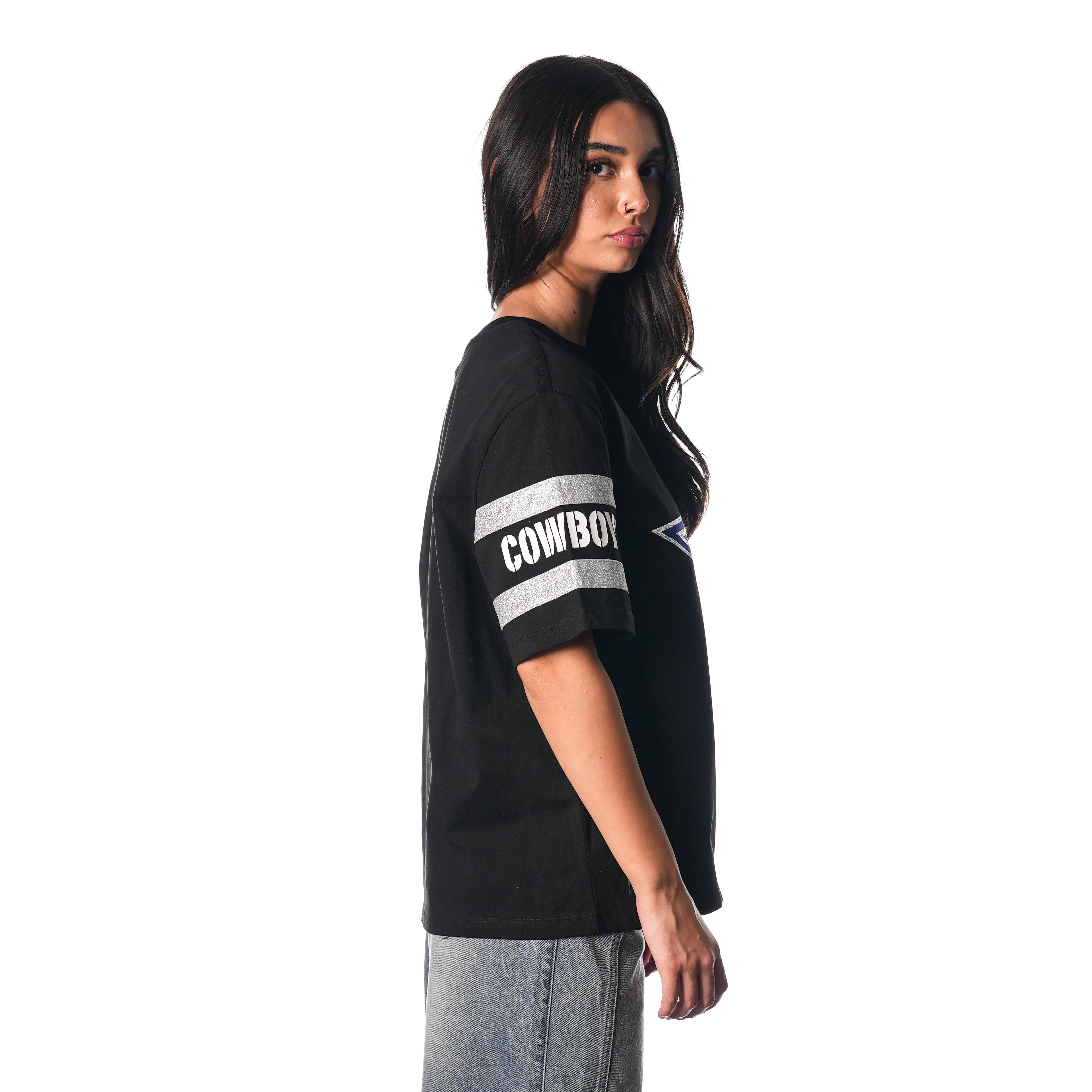 Dallas Cowboys Drop Shoulder SS Tee - Black - Image 2