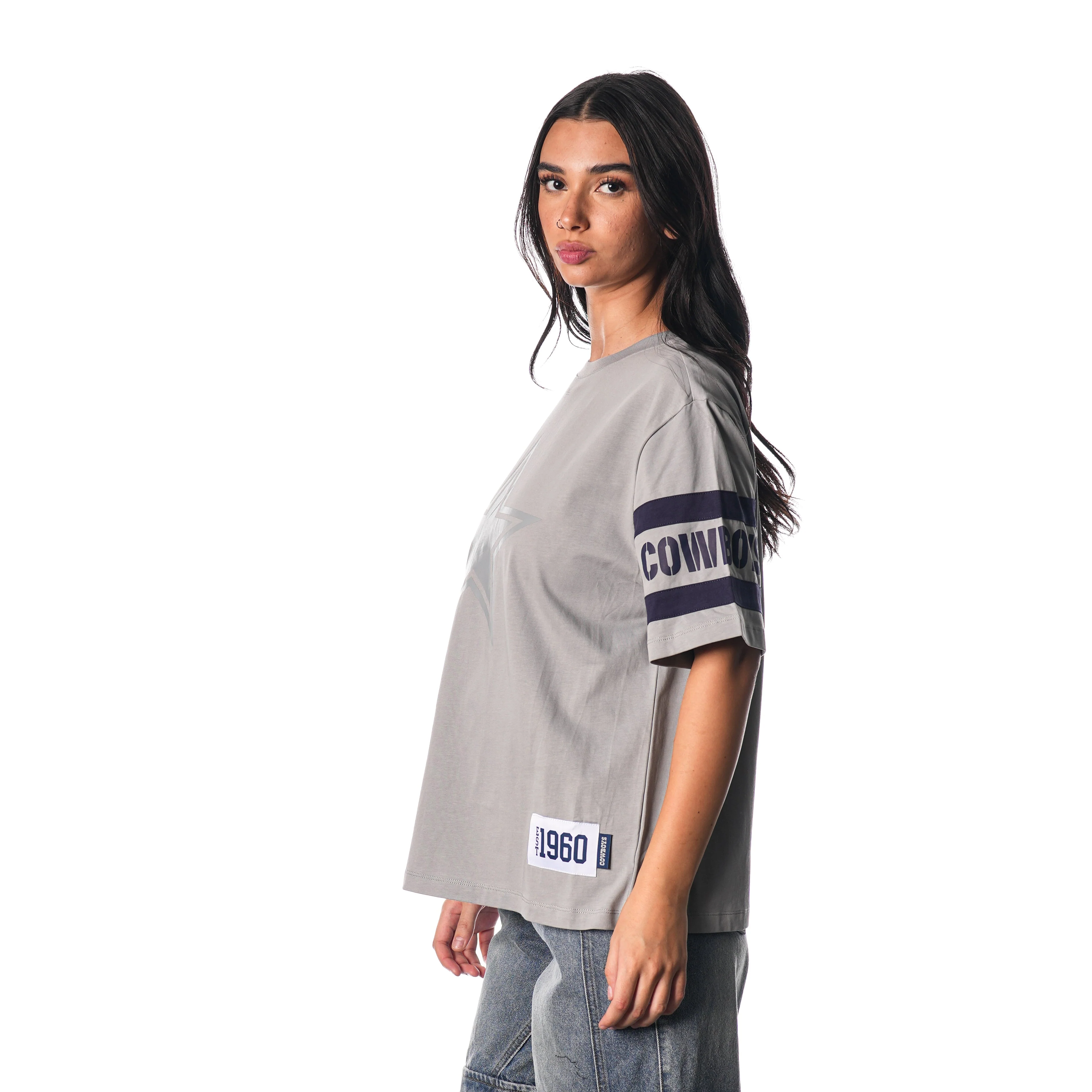 Dallas Cowboys Drop Shoulder SS Tee - Grey - Image 2
