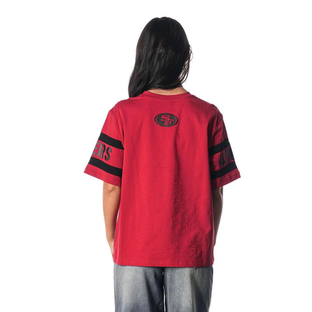 San Francisco 49ers Women's Drop Shoulder SS Tee - Red - Image 2