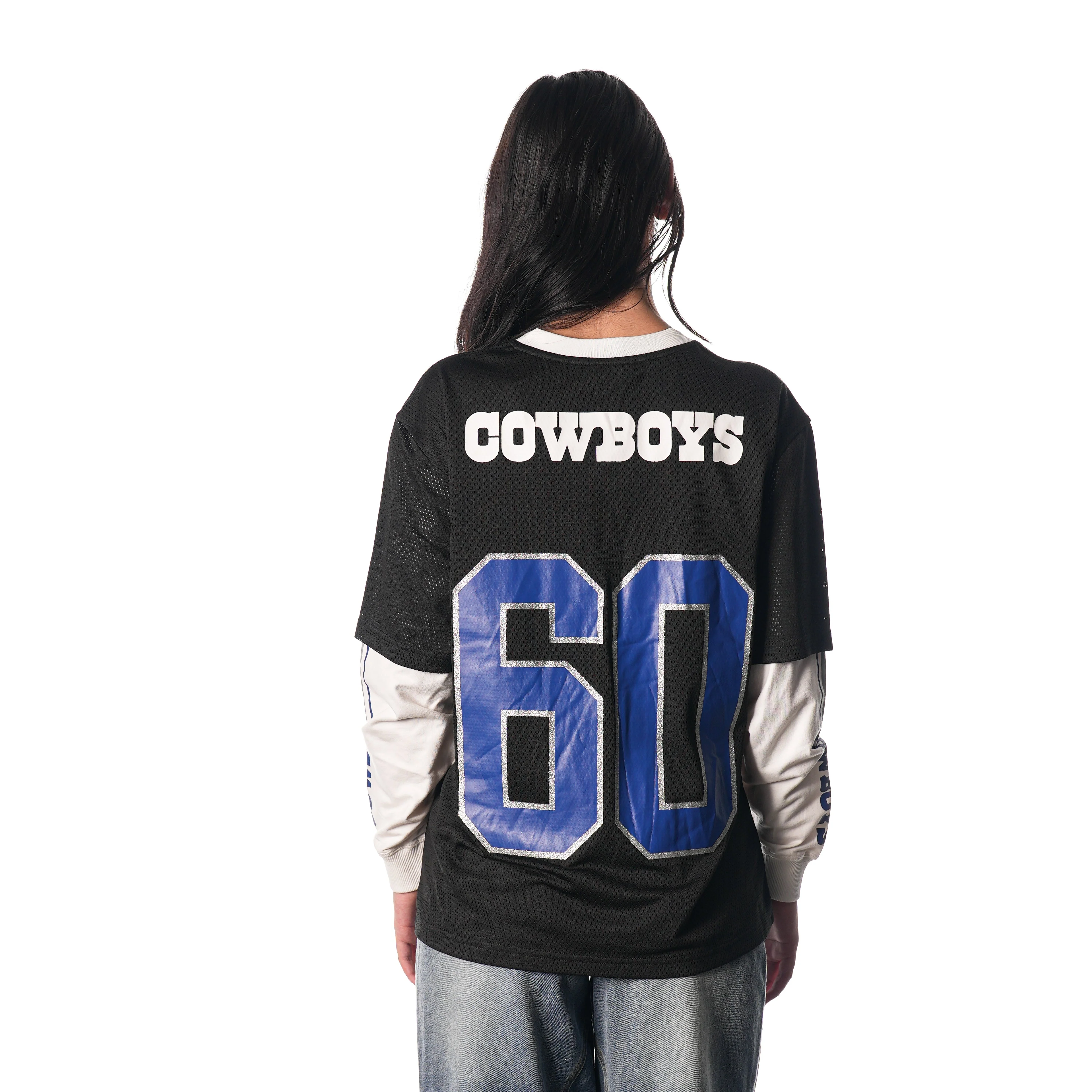 Dallas Cowboys Mesh LS Layered Tee - Black - Image 2