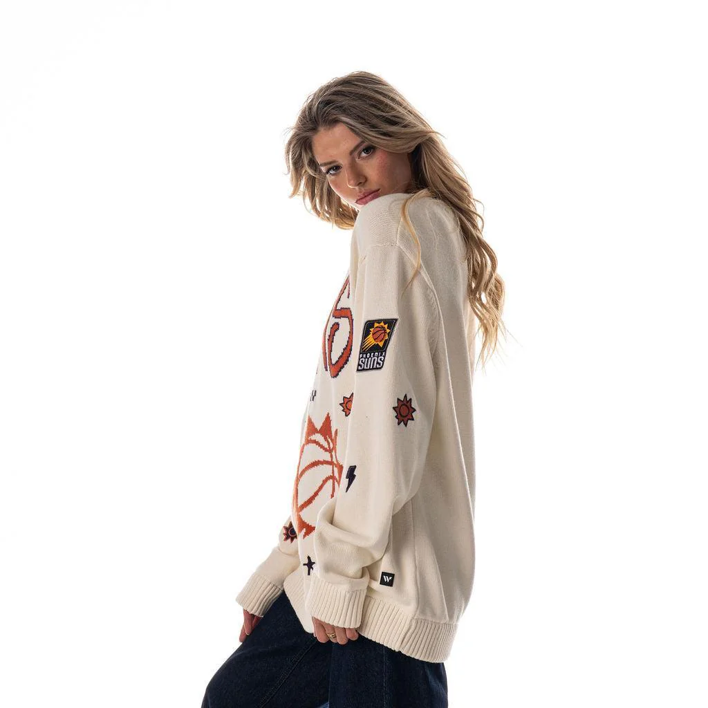 Phoenix Suns Unisex All Over Jacquard Crew Sweater - Cream - Image 4
