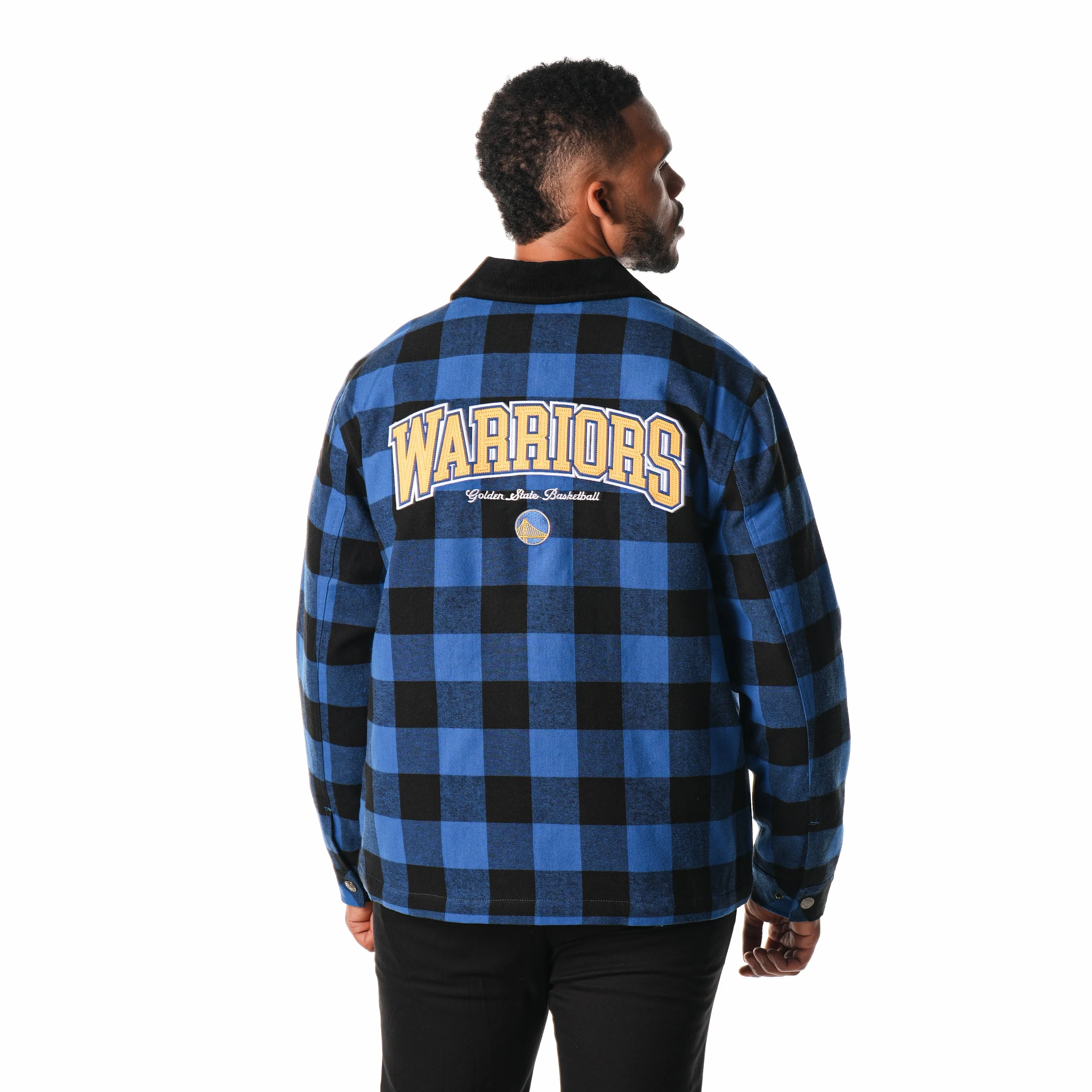 Golden State Warriors Flannel Zip Front Jacket - Blue - Image 3