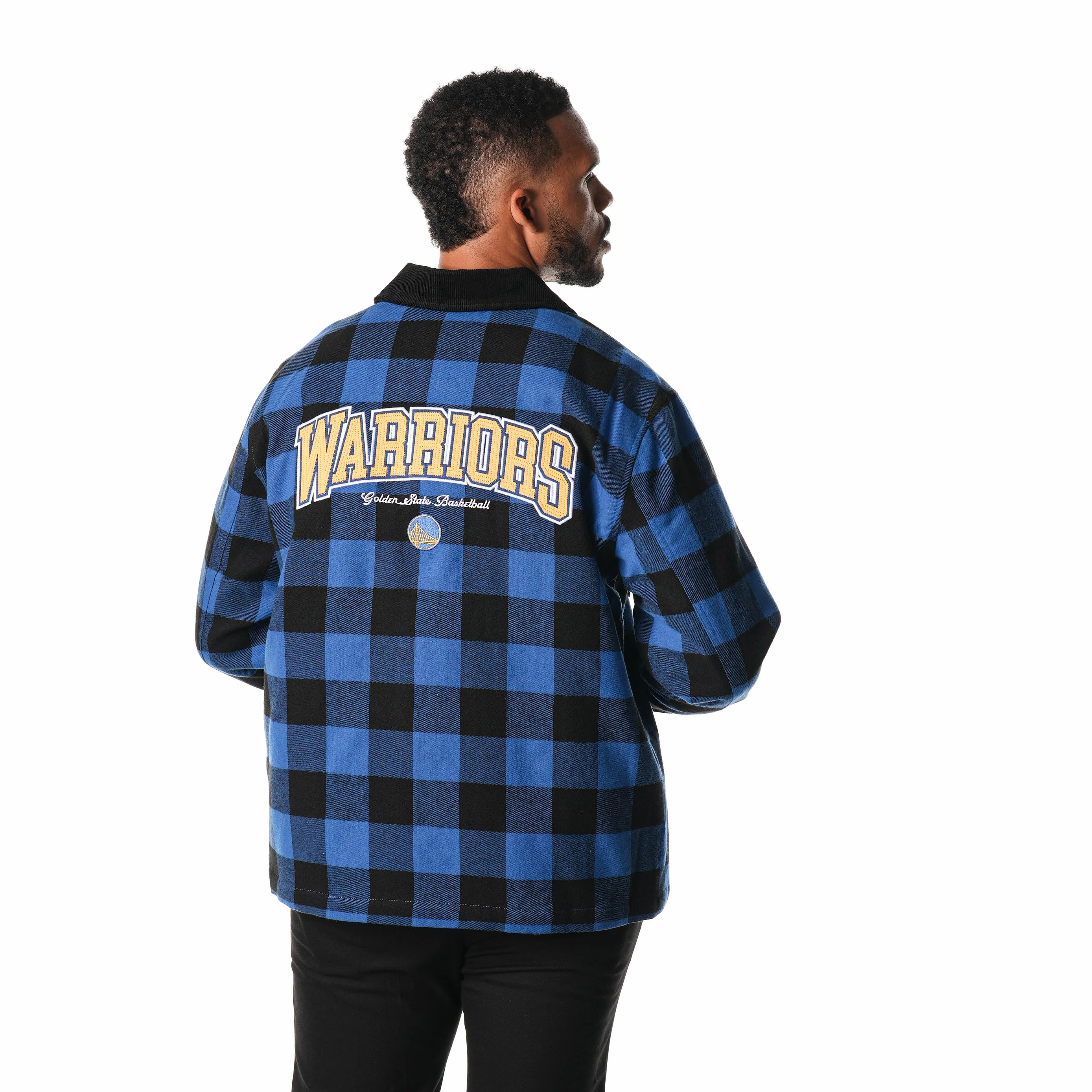 Golden State Warriors Flannel Zip Front Jacket - Blue - Image 4