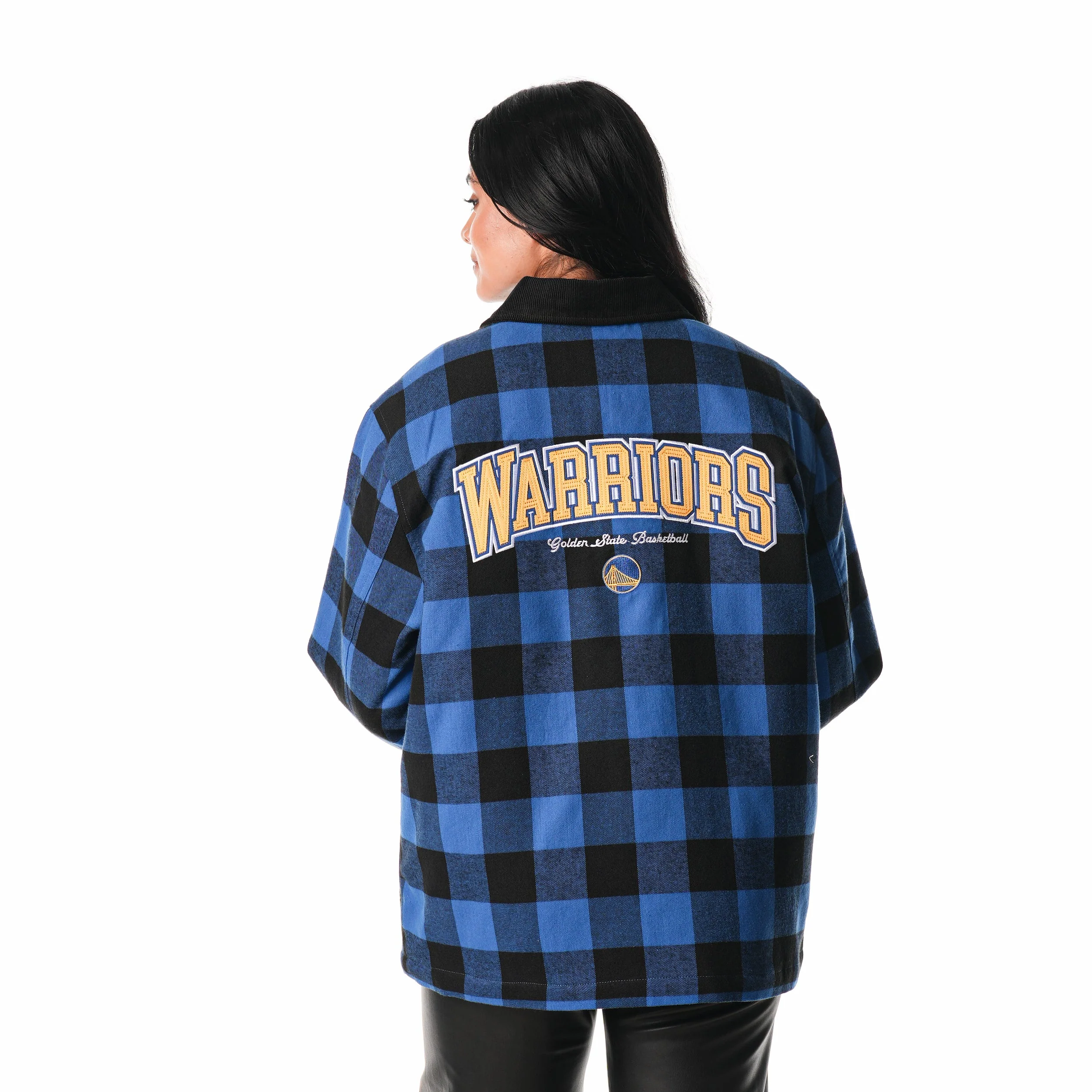Golden State Warriors Flannel Zip Front Jacket - Blue - Image 8