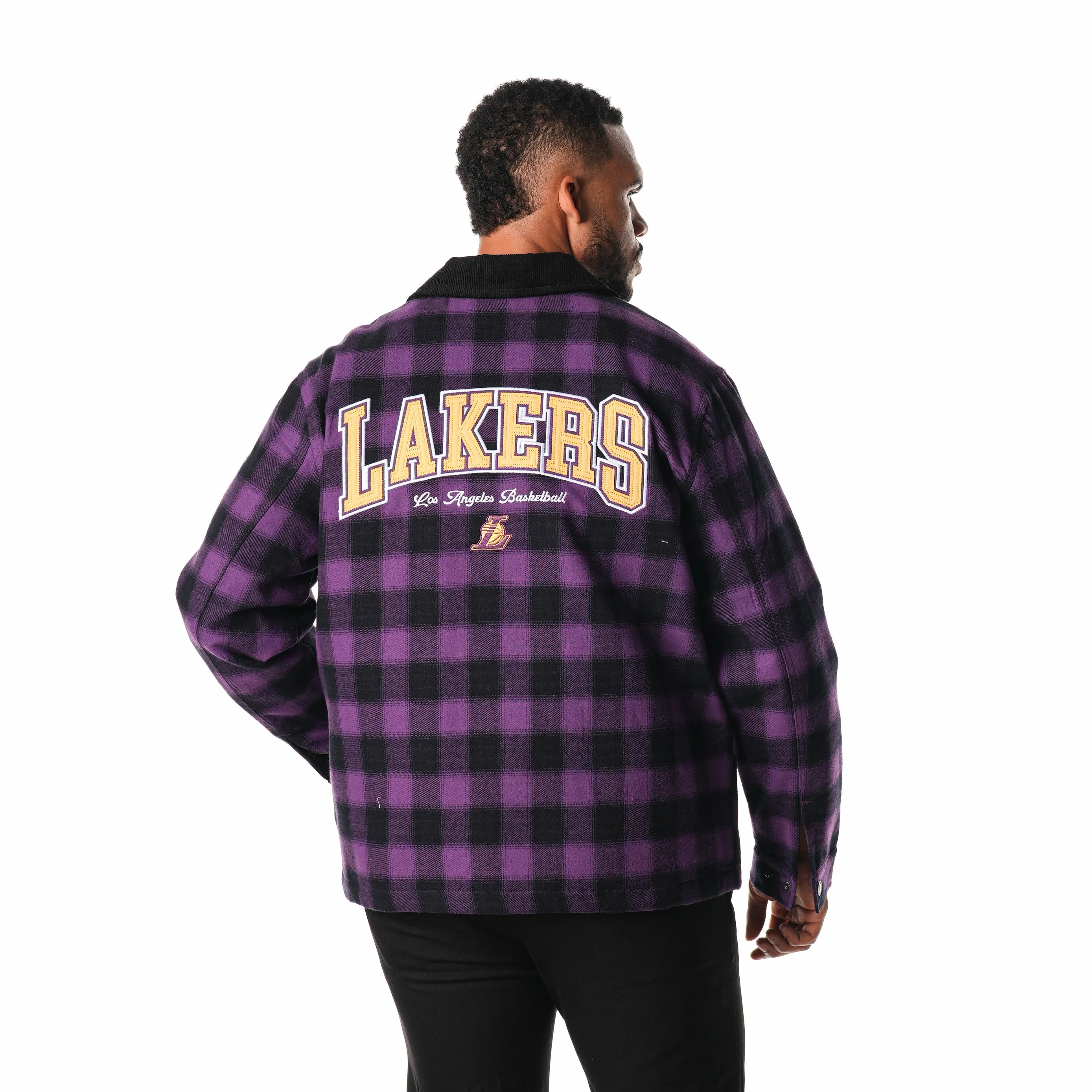 Los Angeles Lakers Flannel Zip Front Jacket - Purple - Image 6