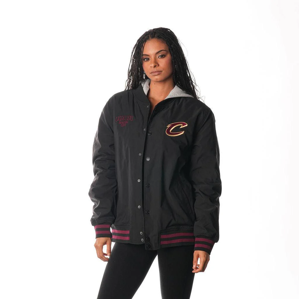 Cleveland Cavaliers Unisex Hooded Bomber Jacket - Black - Image 3