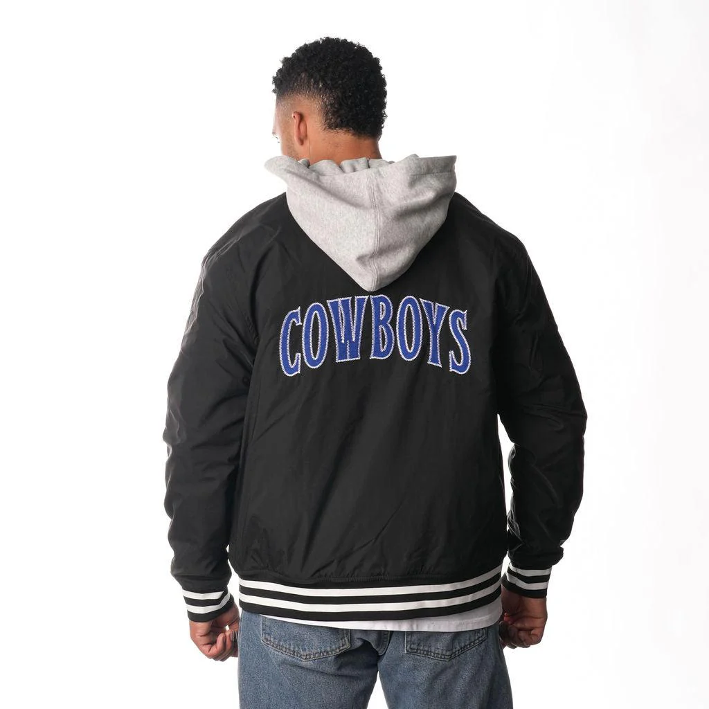 Dallas Cowboys Hooded Bomber Jacket - Black - Image 2