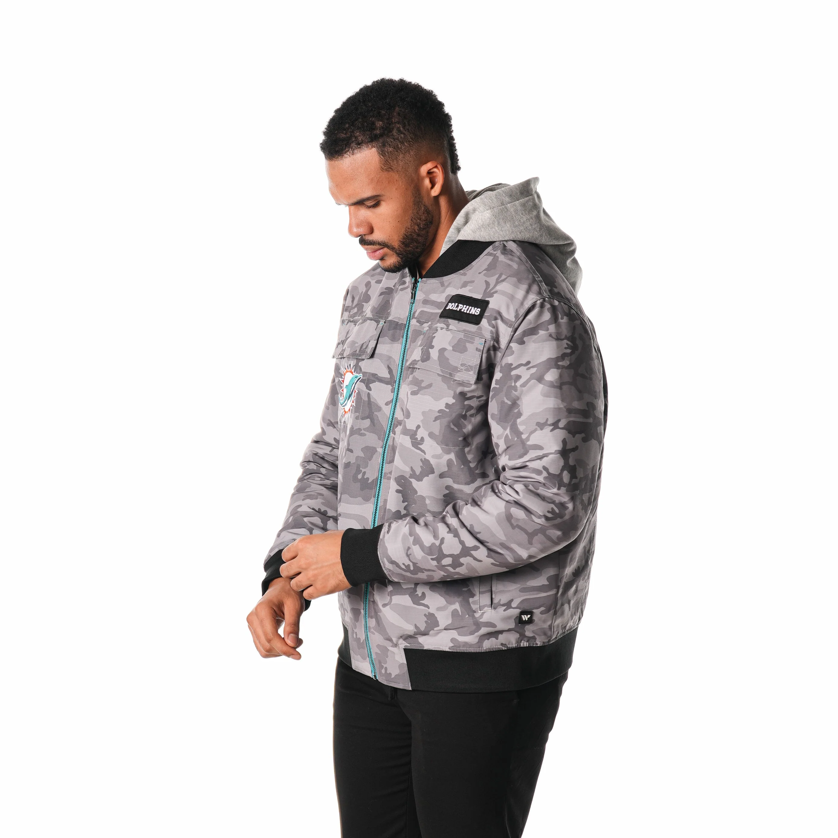 Miami Dolphins Ripstop Hooded Bomber - Camo - Image 3