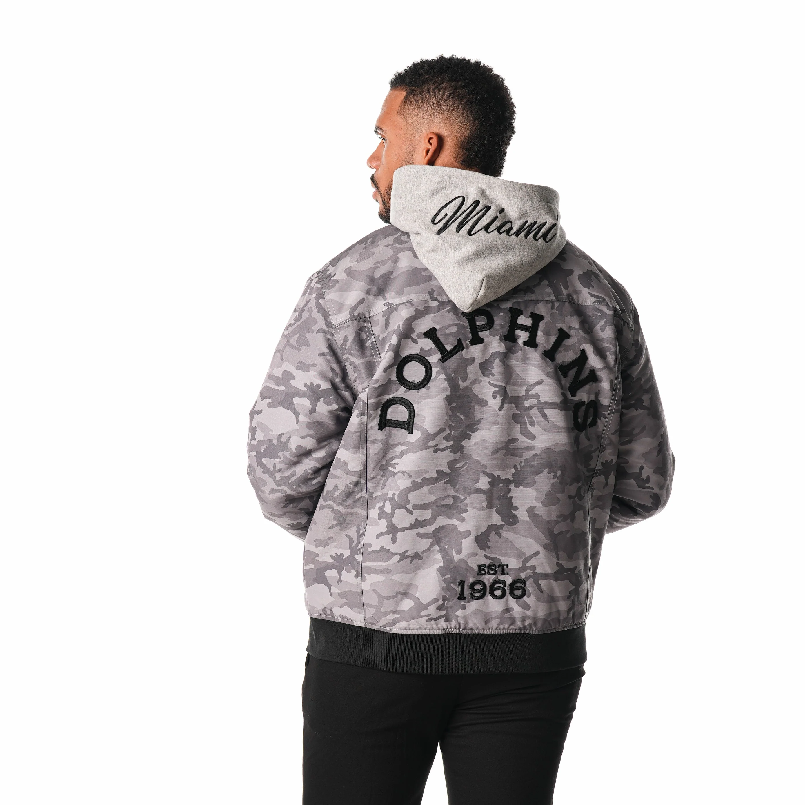 Miami Dolphins Ripstop Hooded Bomber - Camo - Image 4