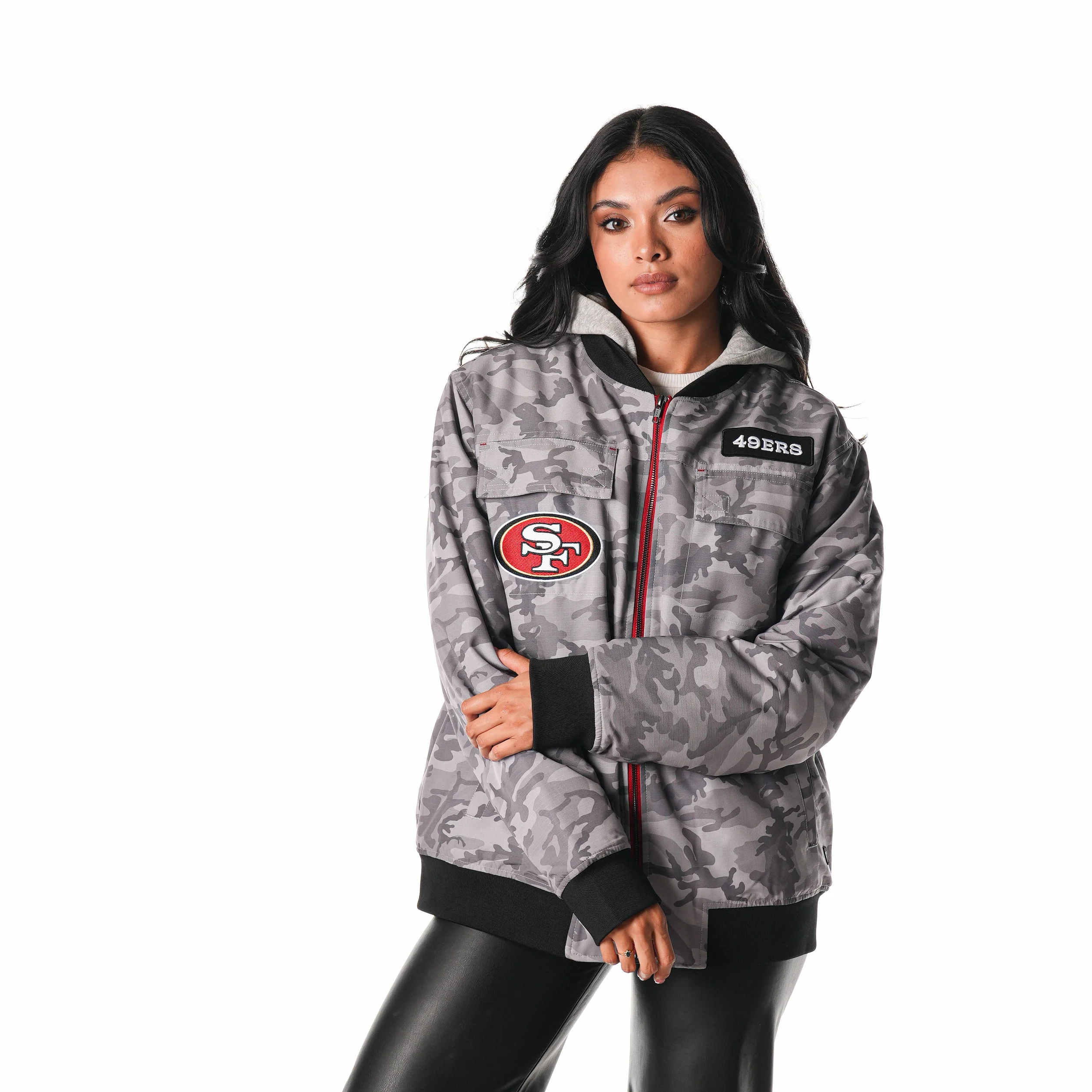 San Francisco 49ers Ripstop Hooded Bomber - Camo - Image 3