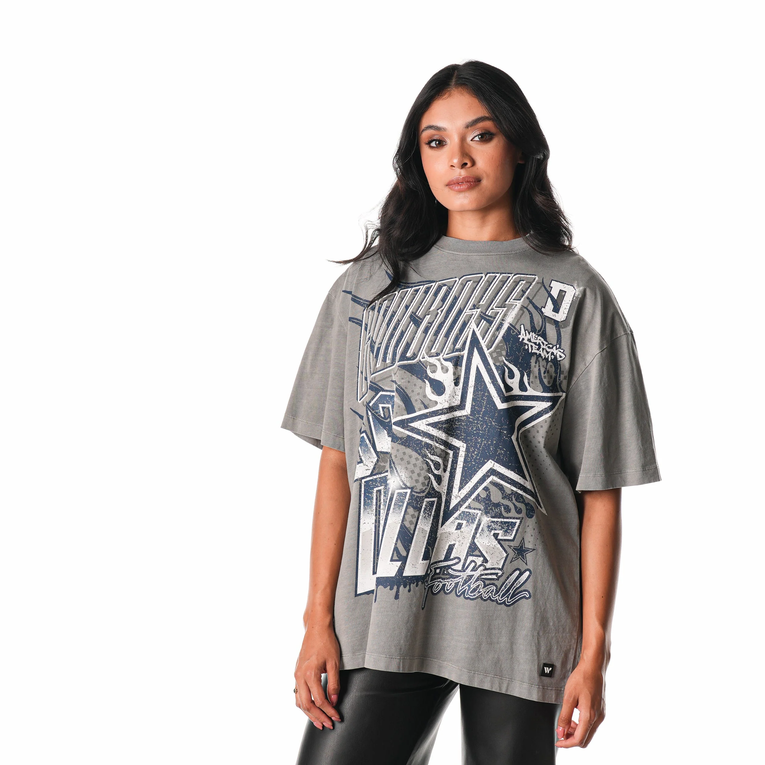 Dallas Cowboys Streetwear Flames Tee - Grey - Image 4