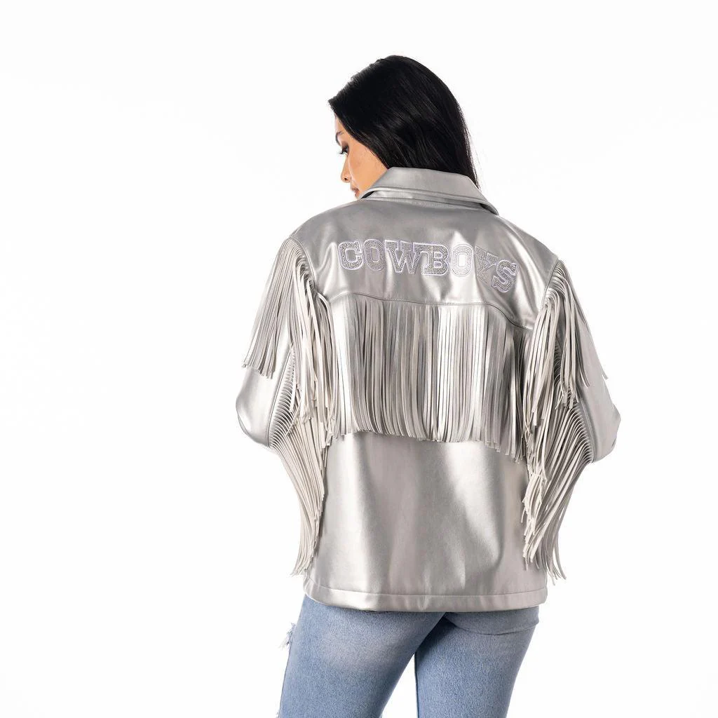 Dallas Cowboys Silver Fringe Jacket - Image 2