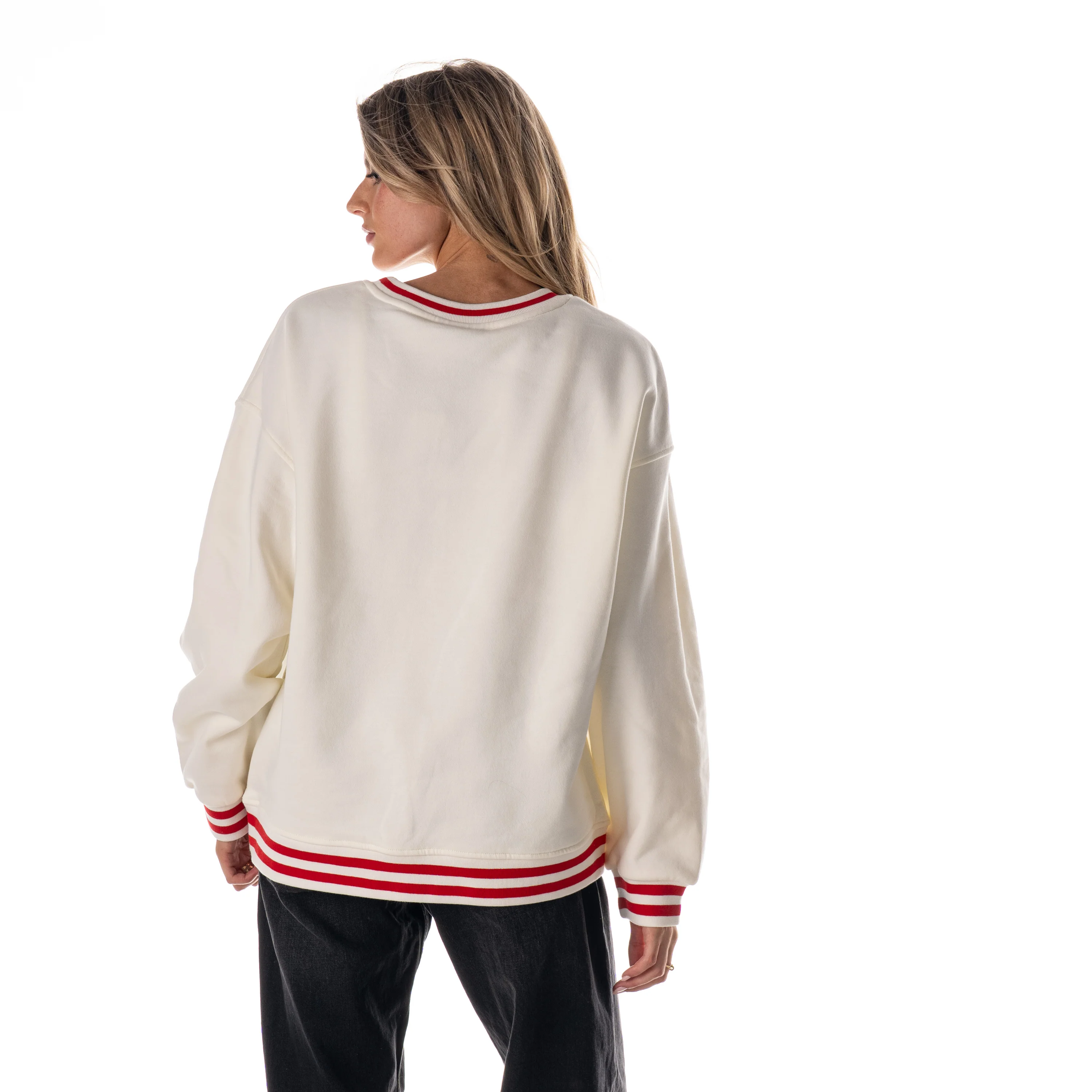 San Francisco 49ers Women's Oversized Vintage Crew Fleece - Vintage White - Image 2