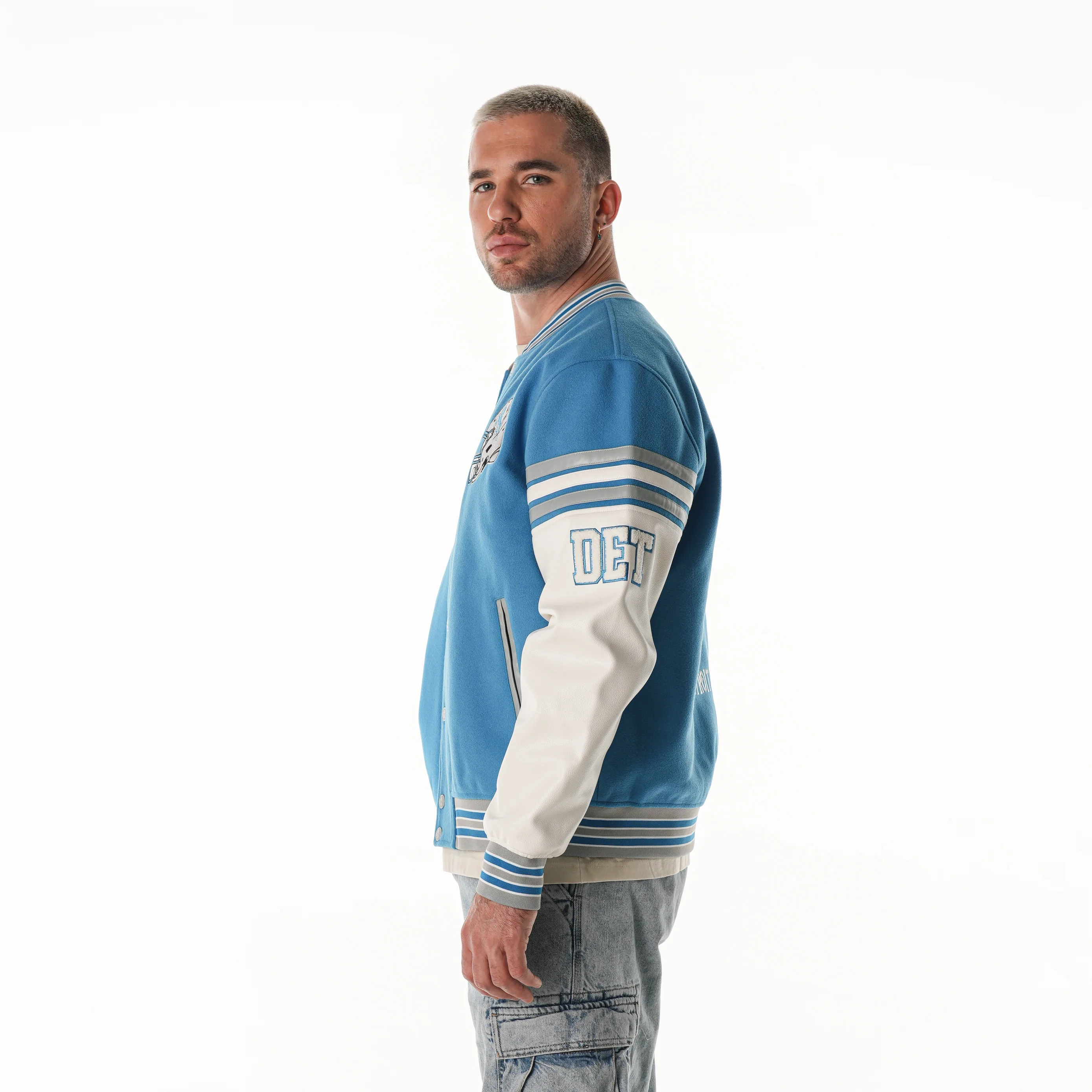 Detroit Lions Unisex Varsity Jacket - Blue - Image 4
