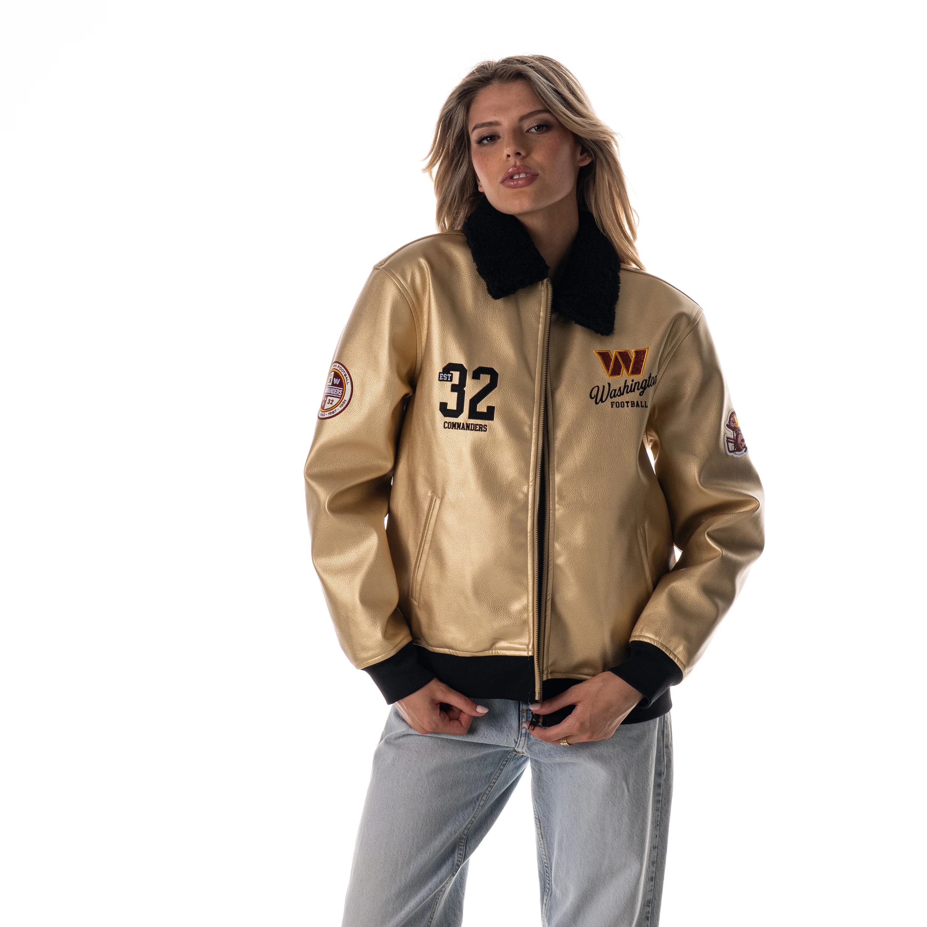 Washington Commanders Women's Metallic Bomber - Gold - Image 3